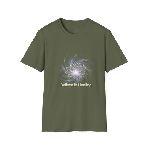 Believe in Healing Unisex T-Shirt — Lotus Flower Spiritual Graphic Tee