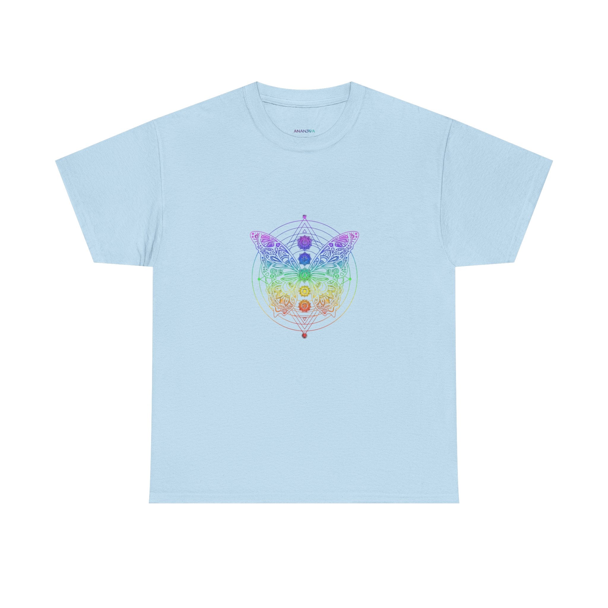 Chakra Butterfly T-Shirt — Women's Rainbow Spiritual Graphic Tee