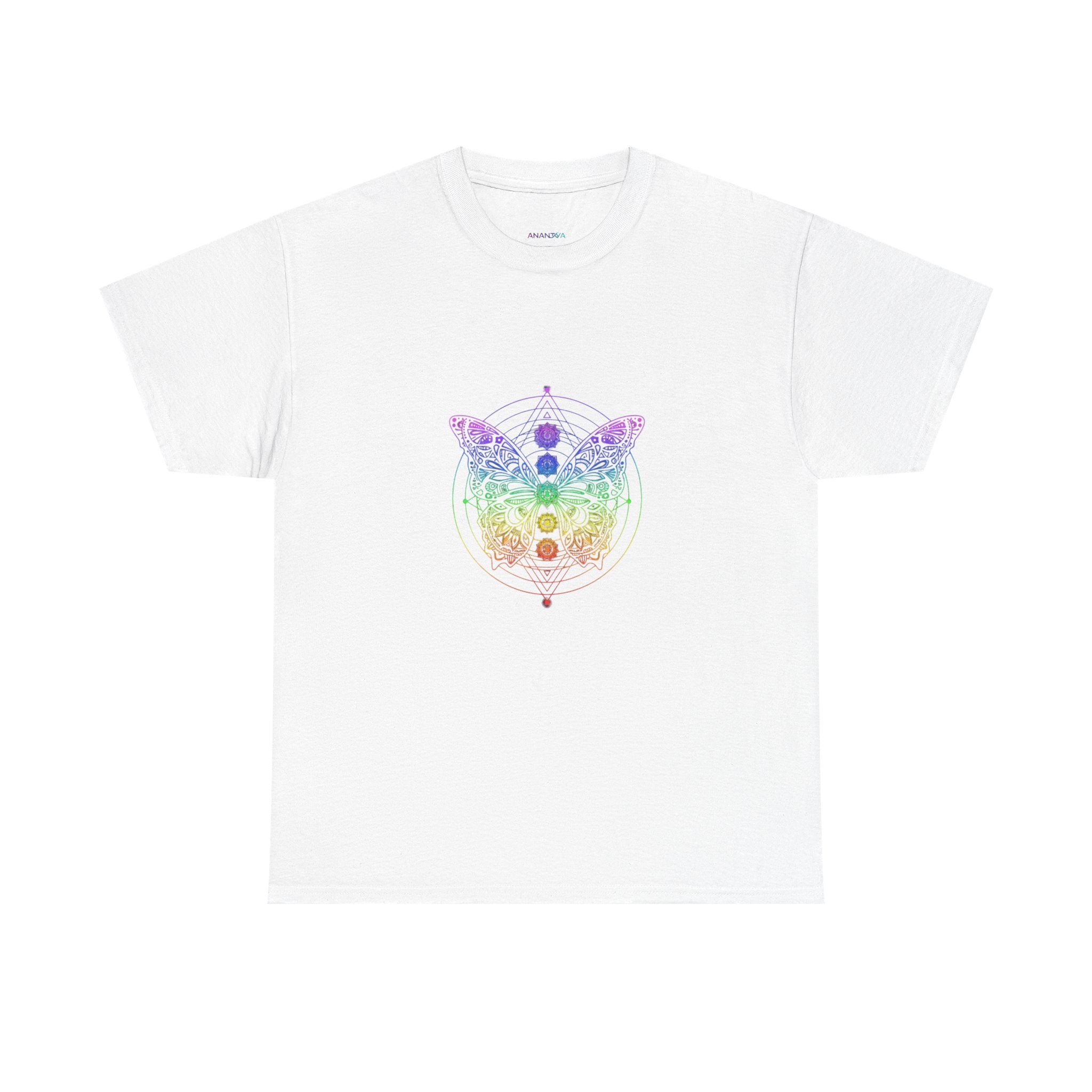 Chakra Butterfly T-Shirt — Women's Rainbow Spiritual Graphic Tee