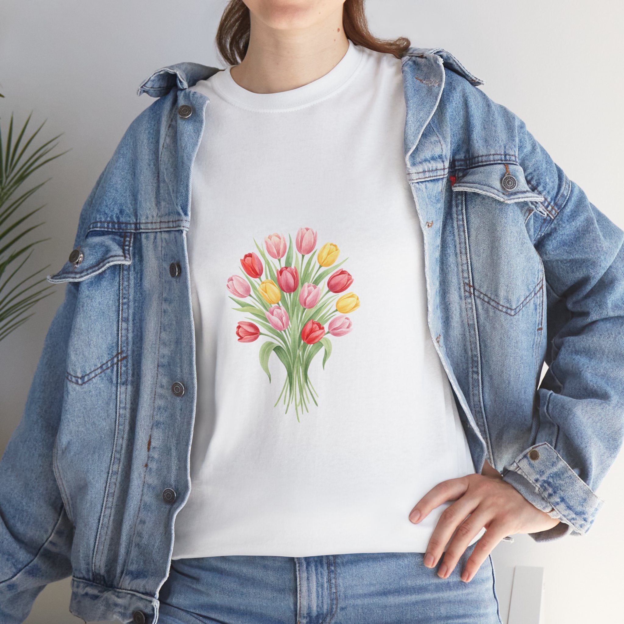 Tulip Bouquet Tee — Women's Watercolor Floral DTG Graphic T-Shirt