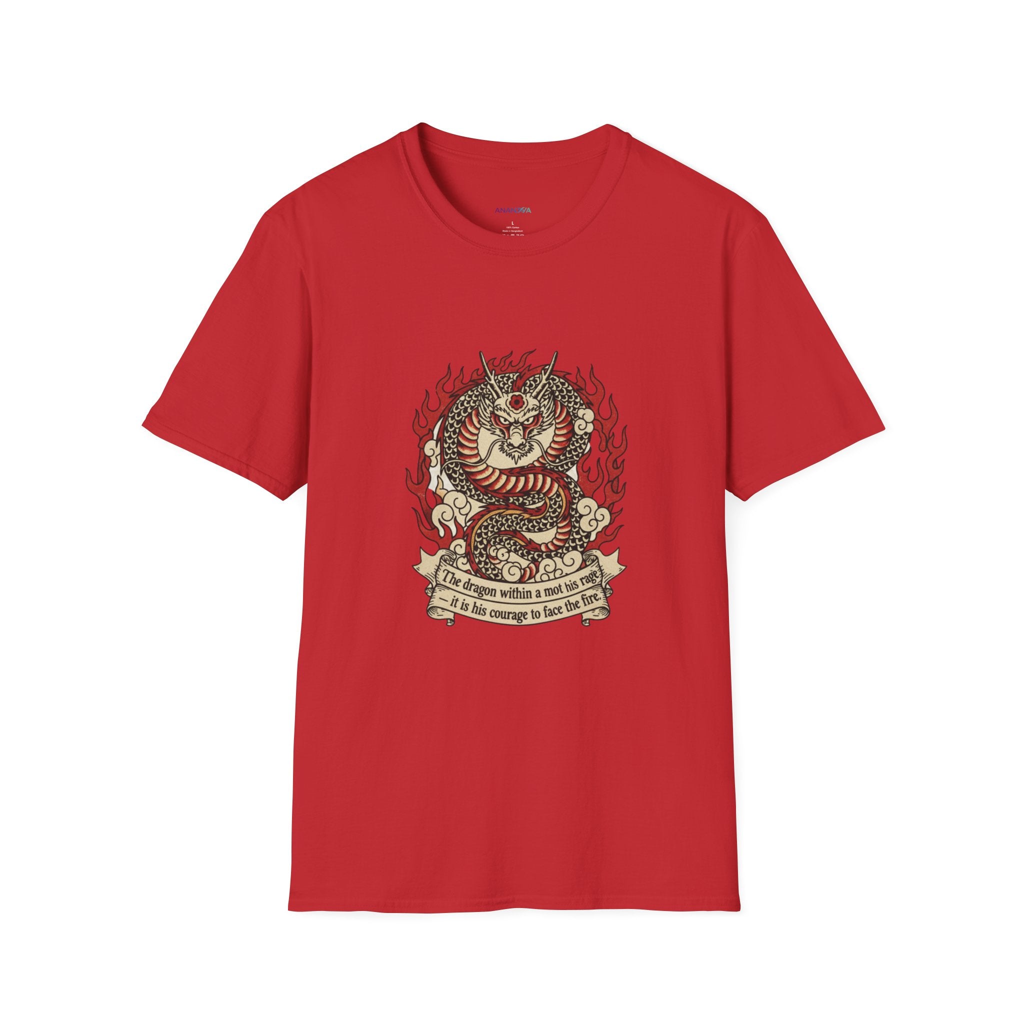Men's Graphic Tee — Fiery Tiger, Snake & Skull Tattoo Crest with Banner