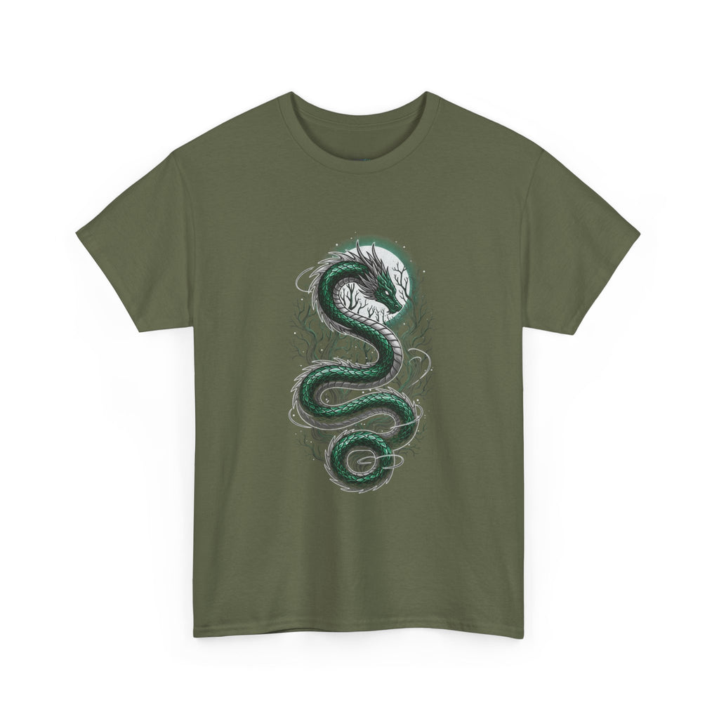 Green Serpent Branches Men's T-Shirt — DTG Printed Cotton Tee