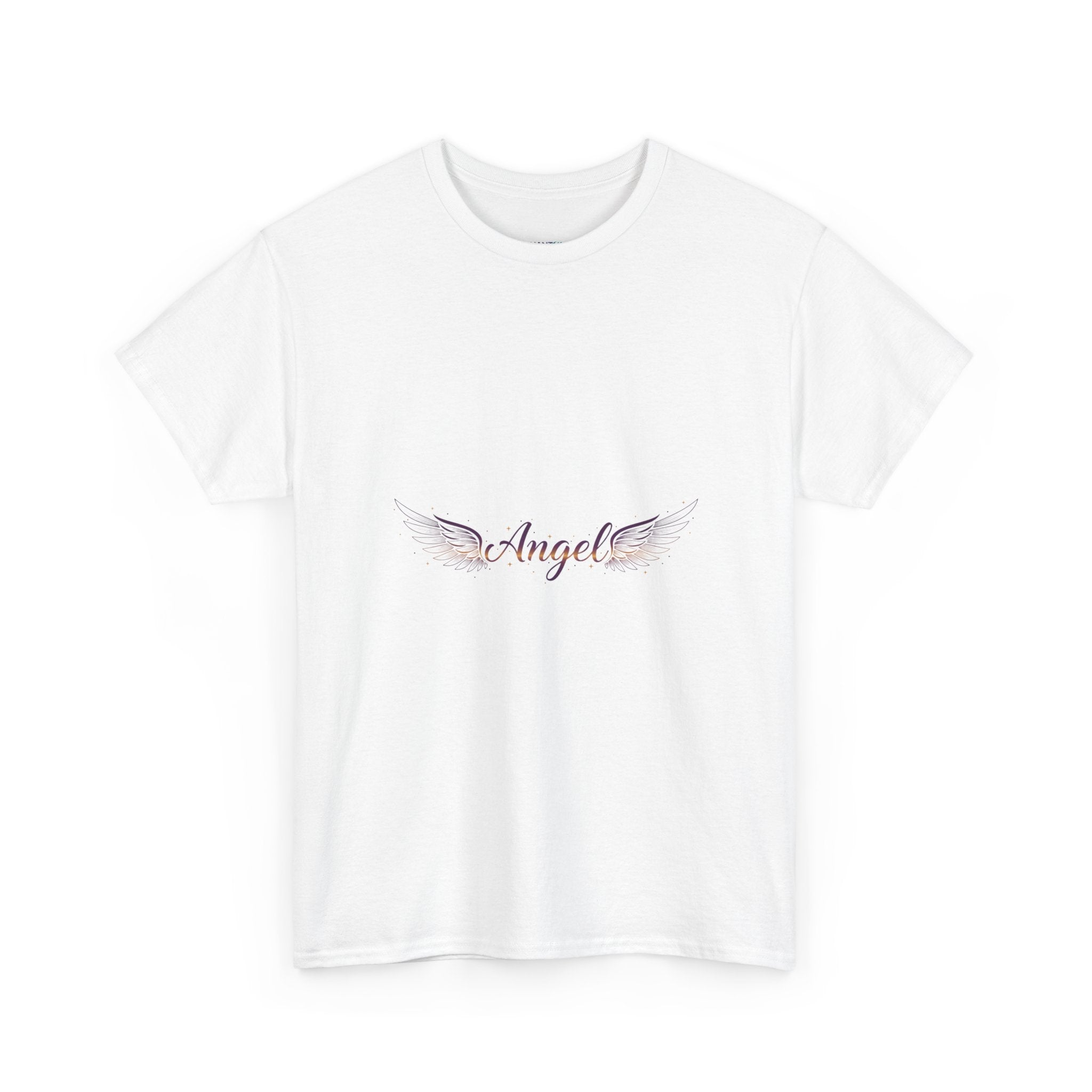 Angel Wings Graphic Tee | Minimal "Angel" Chest Print | Women's DTG T-Shirt