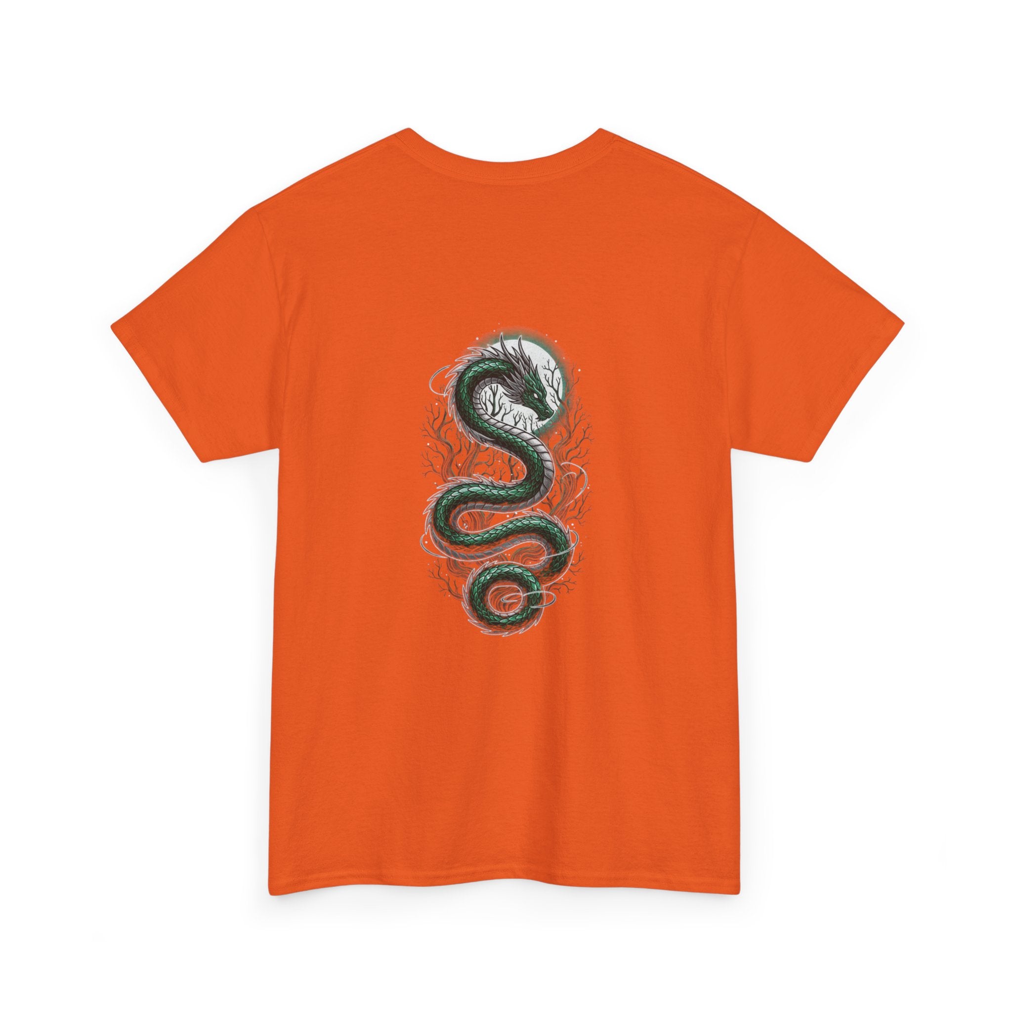 Green Serpent Graphic Men's T-Shirt — DTG Printed Back Art Cotton Tee
