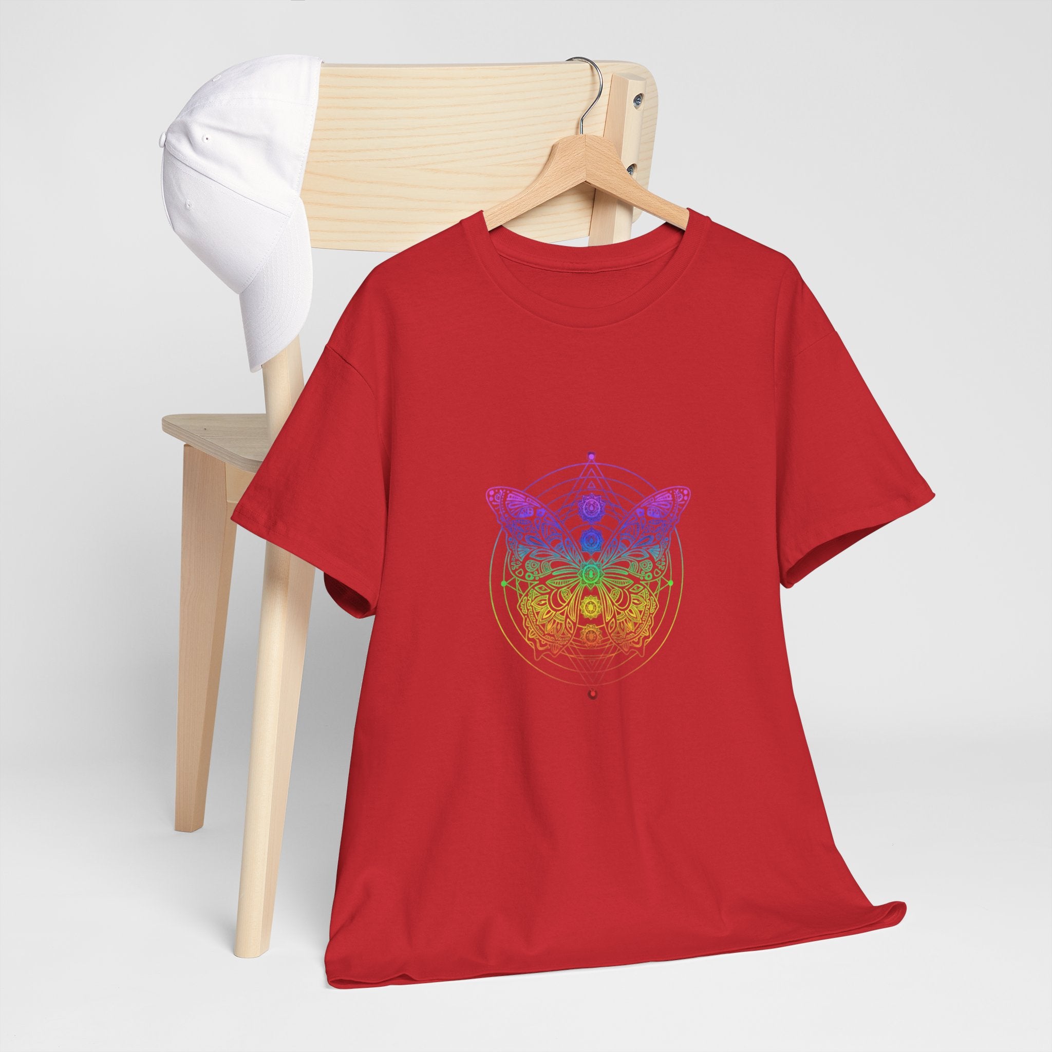 Chakra Butterfly T-Shirt — Women's Rainbow Spiritual Graphic Tee
