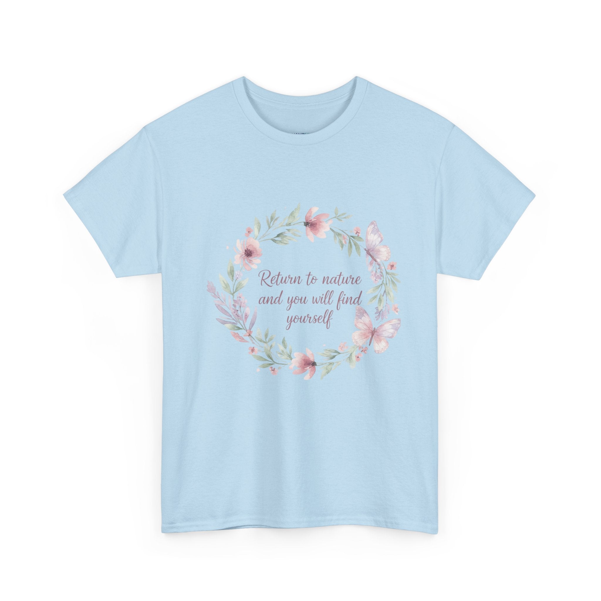 Return to Nature Floral Wreath Women's T-Shirt | DTG-Printed Inspirational Botanical Tee
