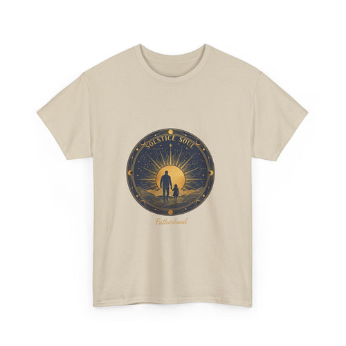 Adventure Awaits Men's T-Shirt — Sunset Silhouette Graphic Tee | DTG Print