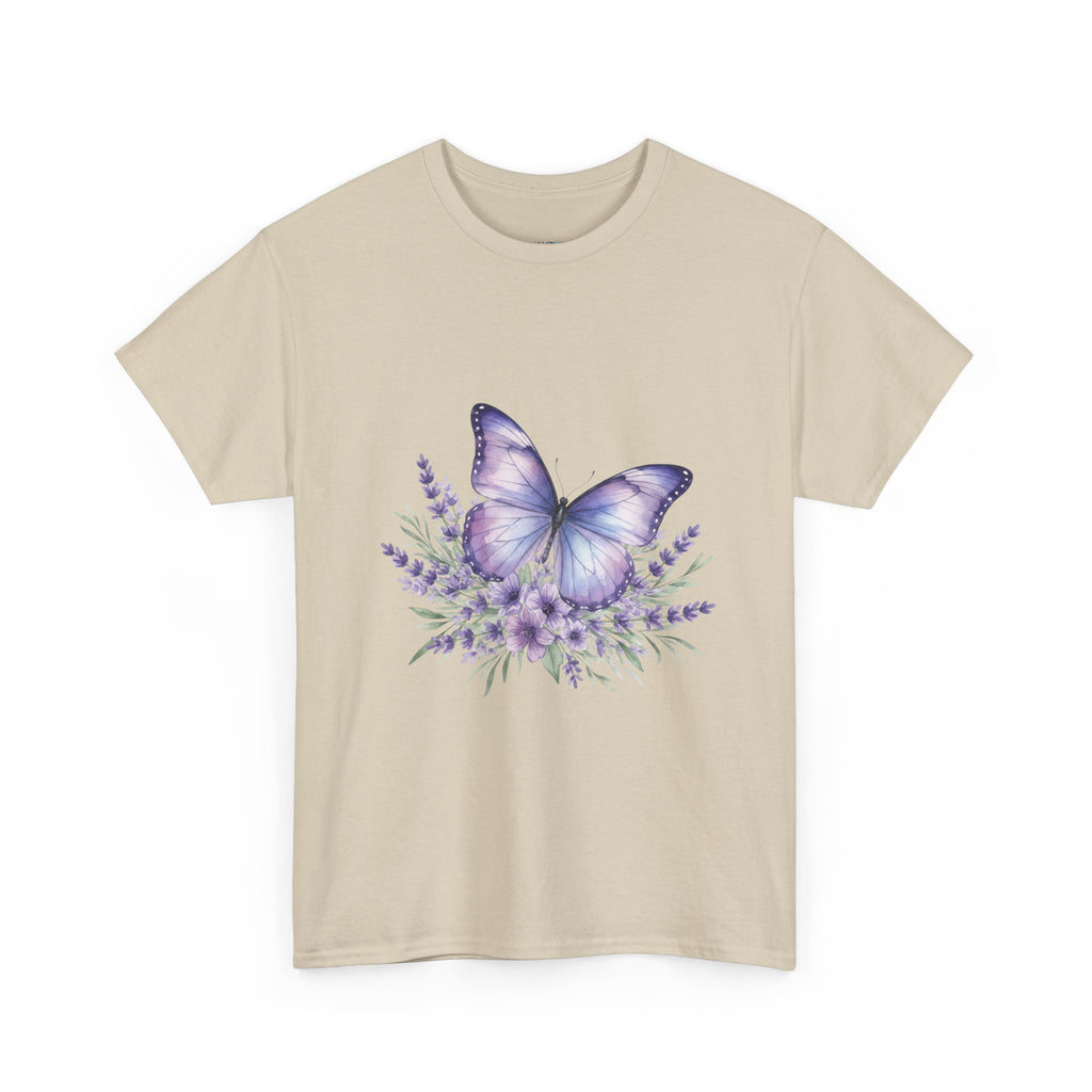 Butterfly Lavender Tee — Women's Floral DTG Graphic T-Shirt