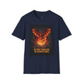 Men's Graphic Tee — Dragon Rising "He Rose From Ash. He Always Does." Fiery Fantasy Print