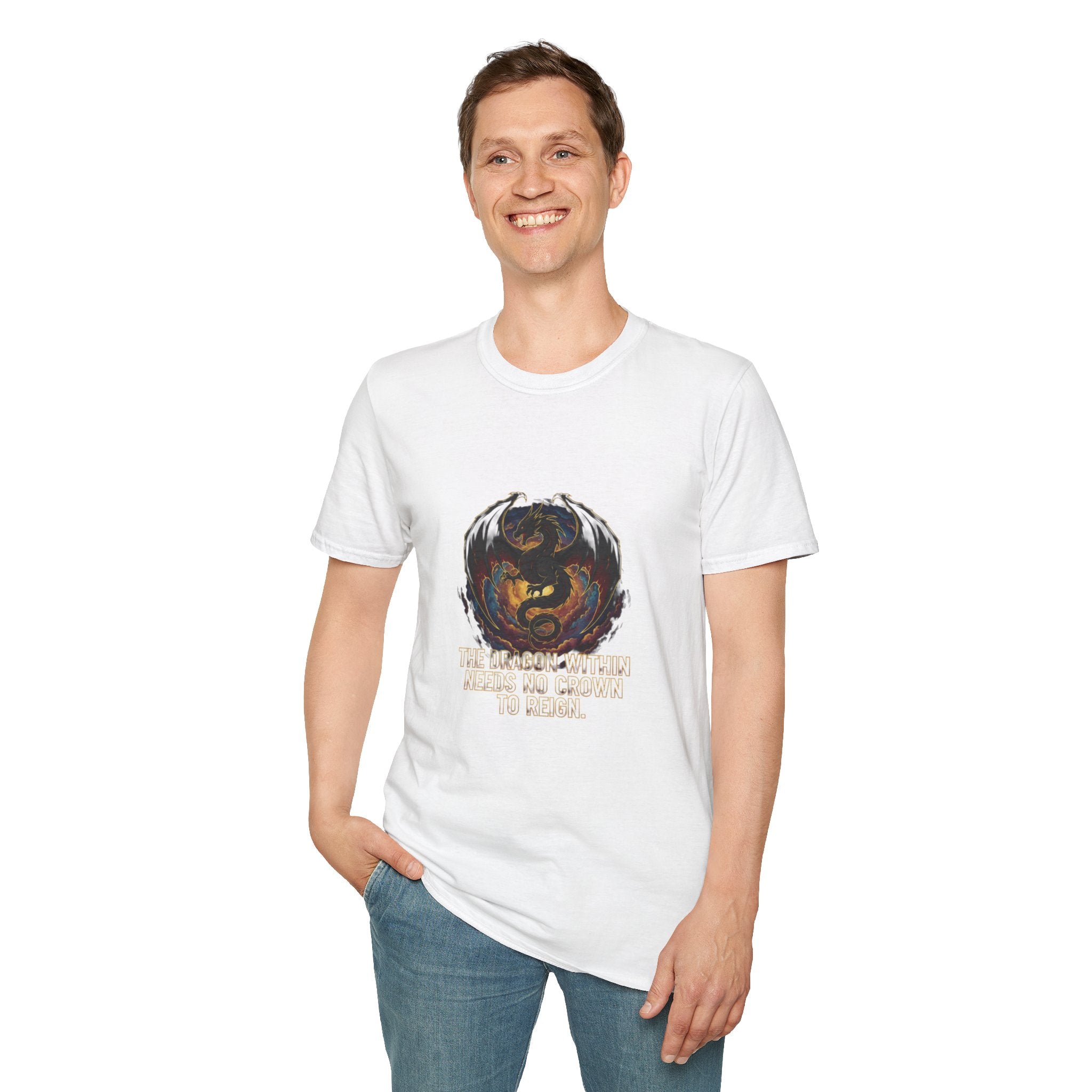 Men's Dragon Embrace Graphic T-Shirt | "You Are Stronger Than You Know" | DTG Inspirational Tee