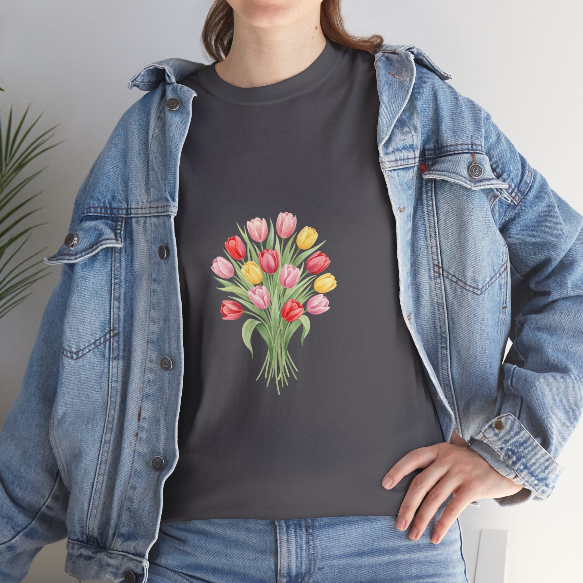 Tulip Bouquet Tee — Women's Watercolor Floral DTG Graphic T-Shirt