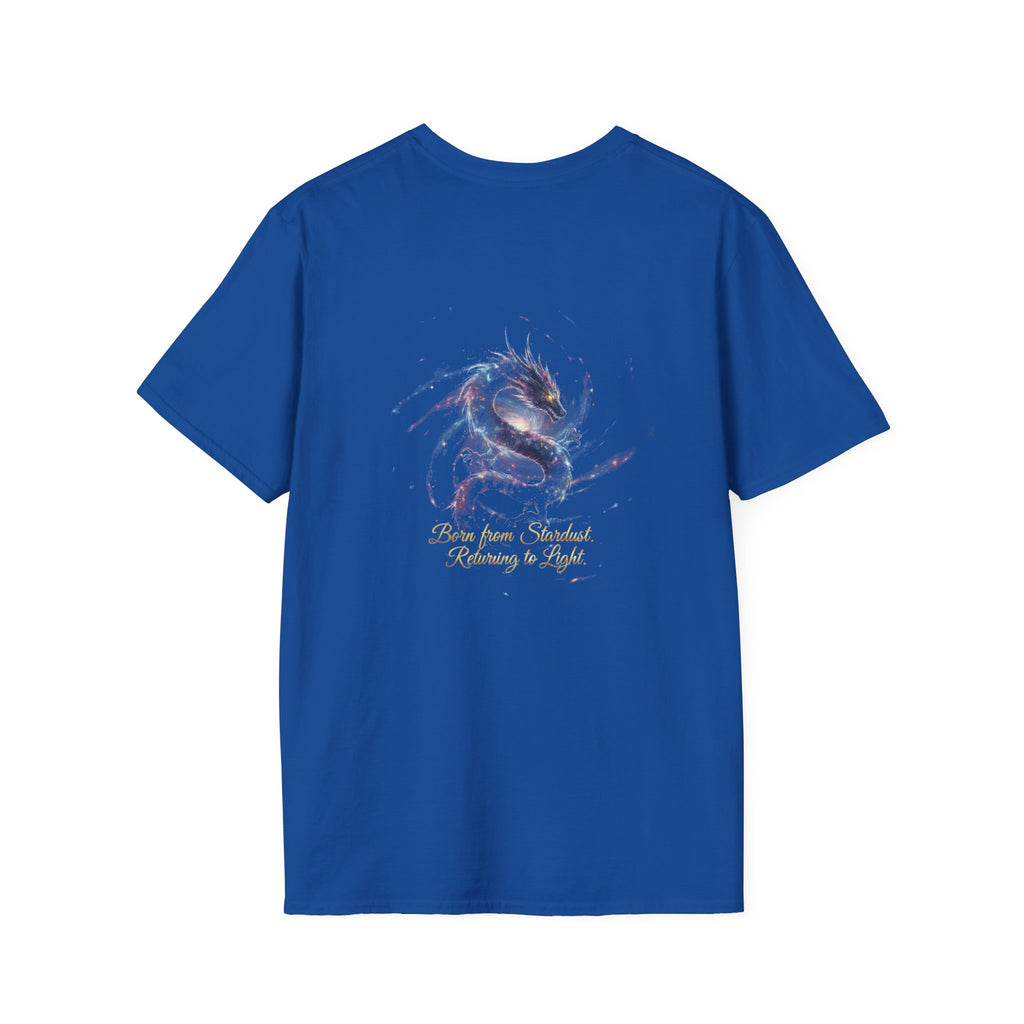 Men's Graphic T-Shirt — Fantasy Dragon Watercolor Art with Script Quote