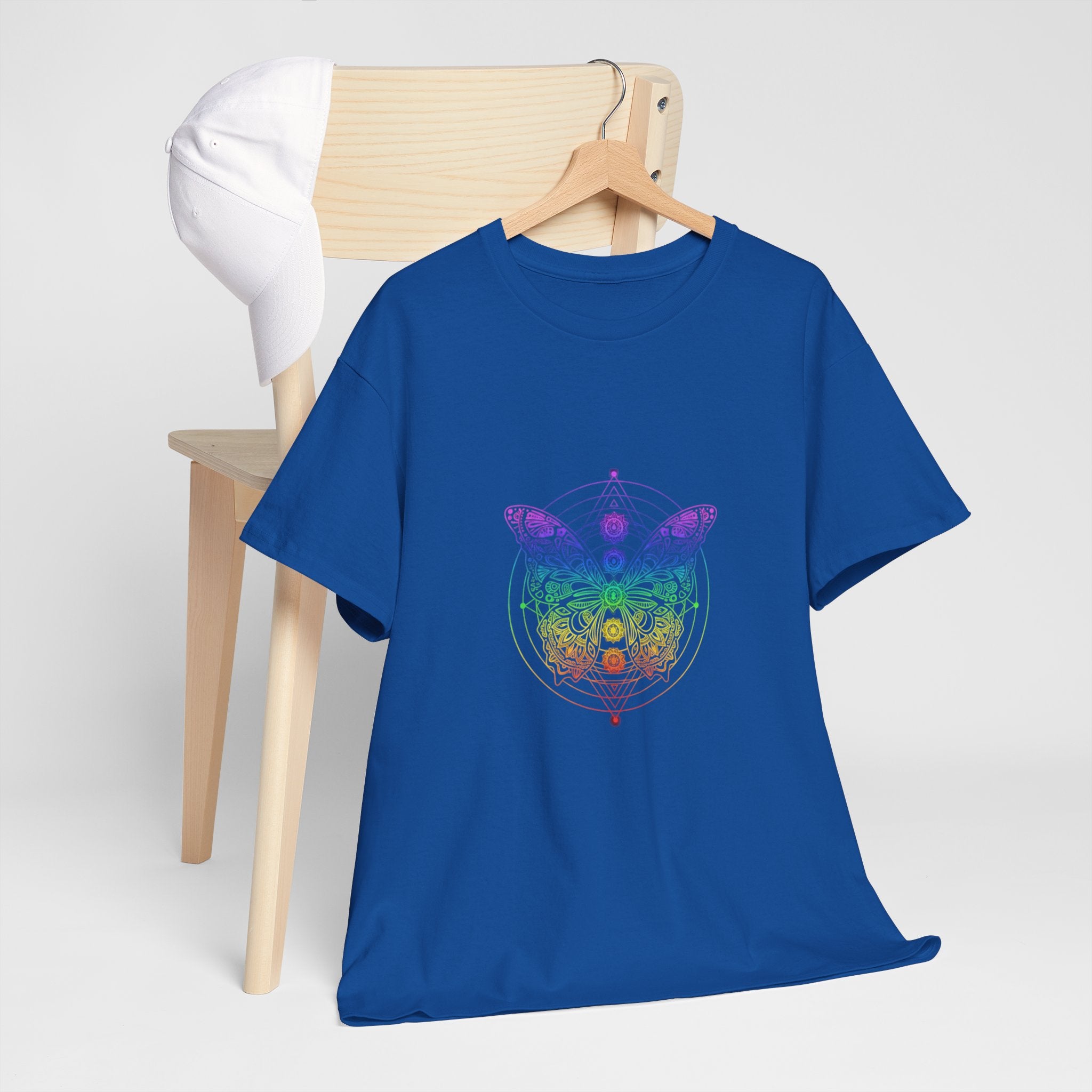 Chakra Butterfly T-Shirt — Women's Rainbow Spiritual Graphic Tee