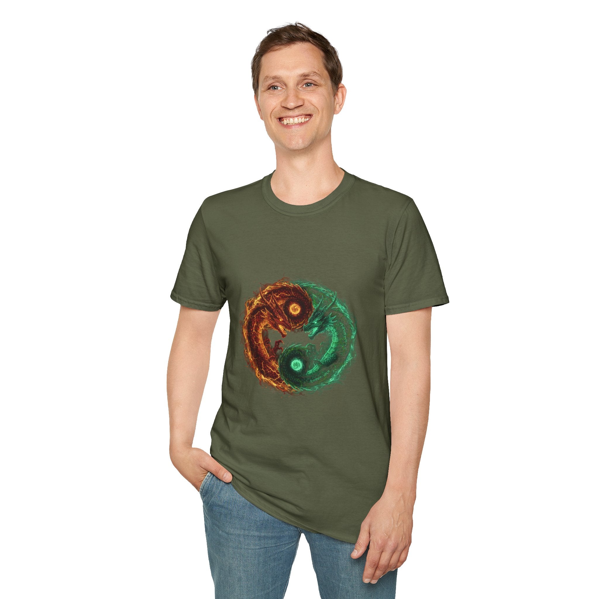 Yin Yang Tree T-Shirt — Nature Graphic Tee for Men