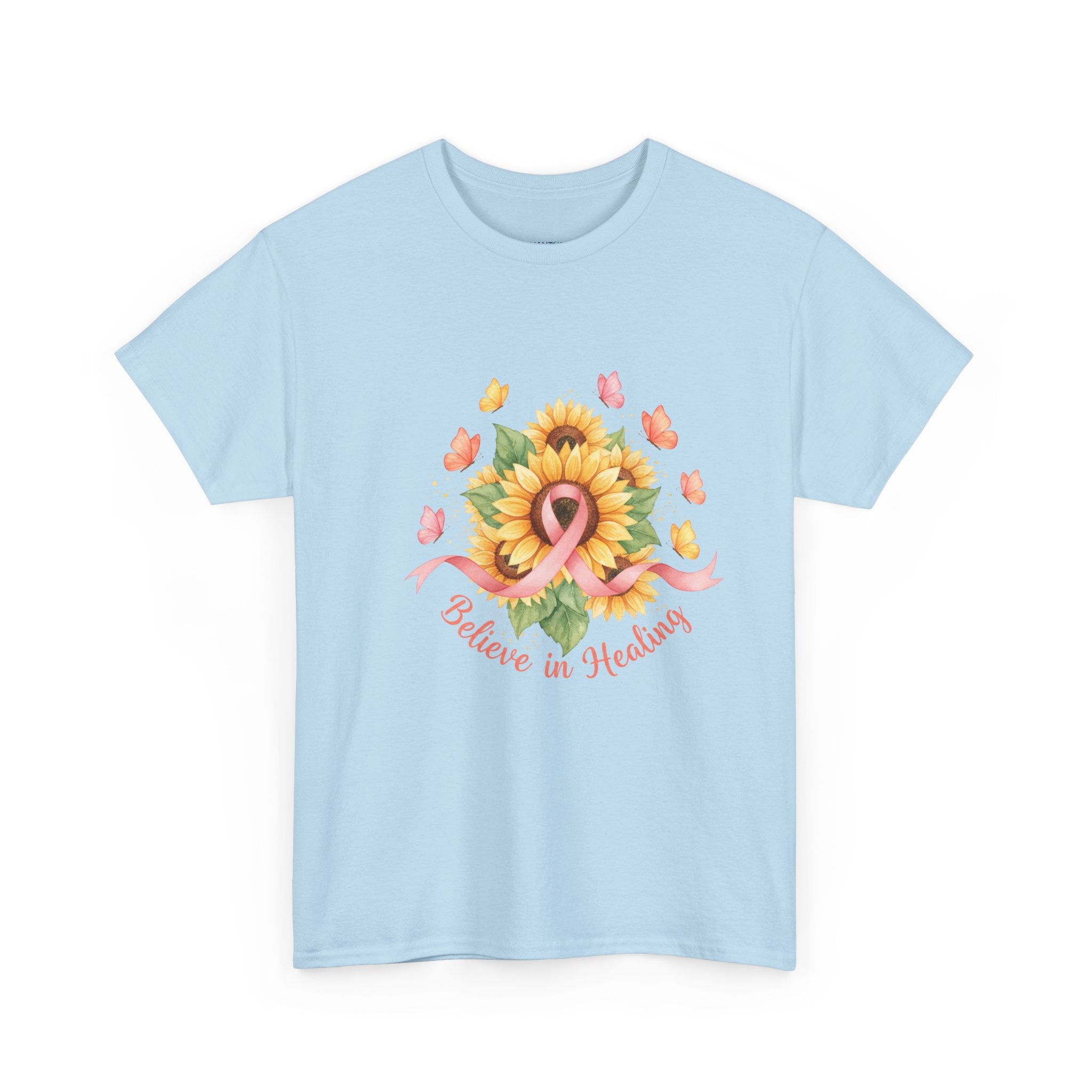 "Believe in Healing" Sunflower Graphic Tee — Women's T-Shirt