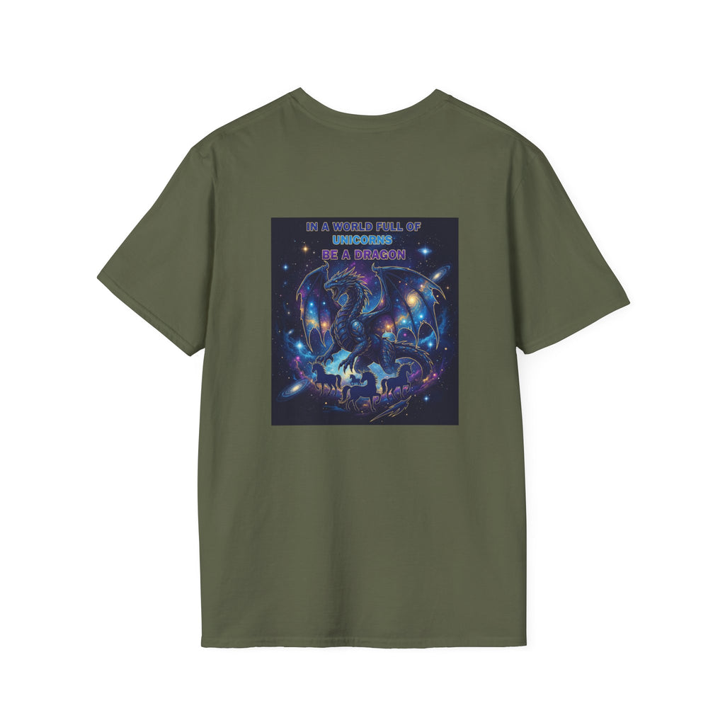 Men's Dragon Back Print Graphic T-Shirt | DTG-Printed Cotton Tee