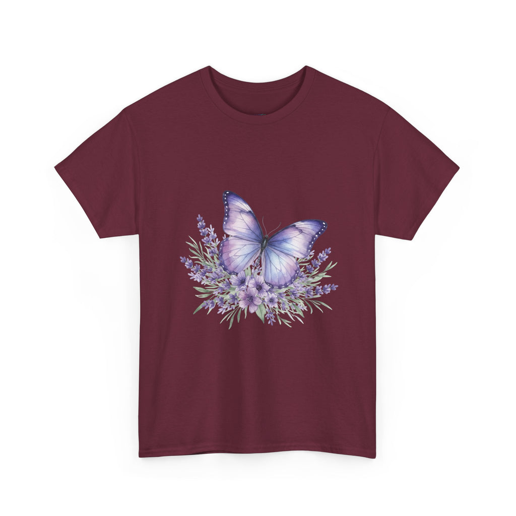 Butterfly Lavender Tee — Women's Floral DTG Graphic T-Shirt