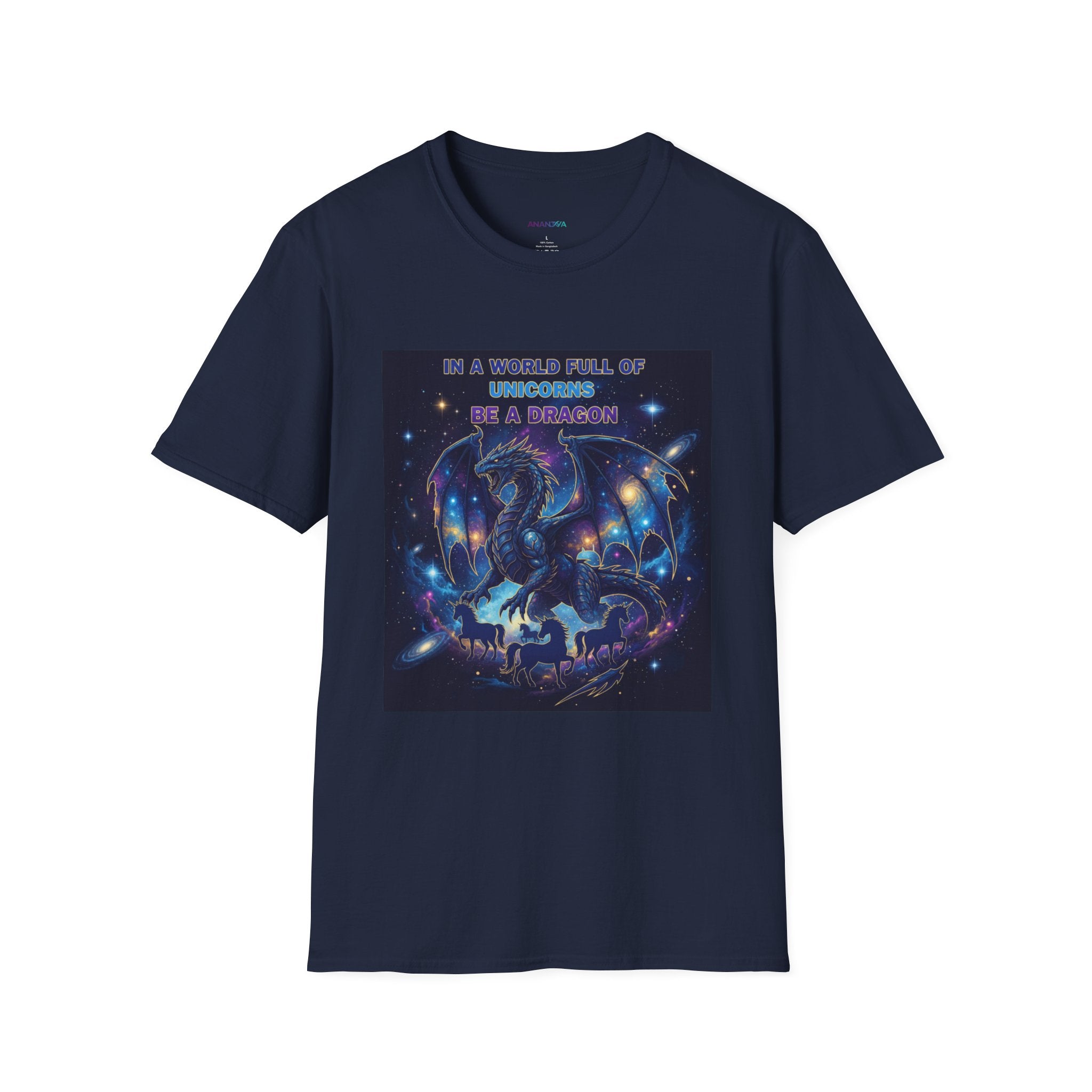 Galaxy Dragon Men's T-Shirt | "In a World Full of Unicorns, Be a Dragon" | DTG Fantasy Tee