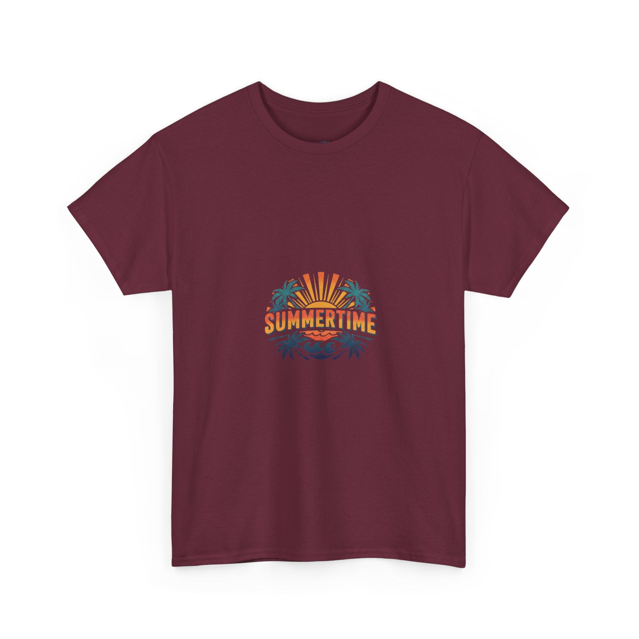 Summertime Retro Palm Tee — Men's Graphic Beach T-Shirt