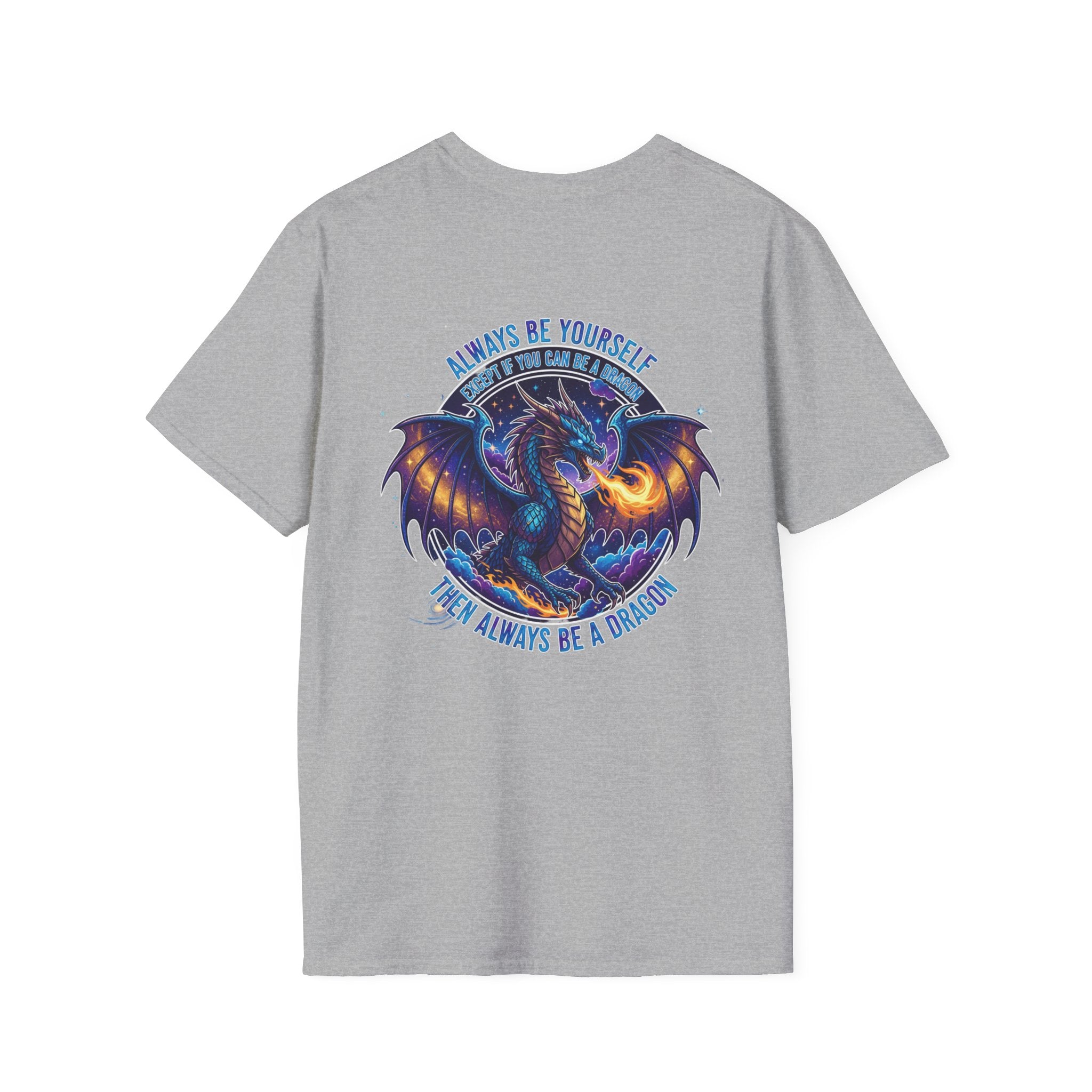 Infinity Dragon Men's Graphic T-Shirt | DTG-Printed 'Always Be Yourself or Always Be a Dragon' Tee