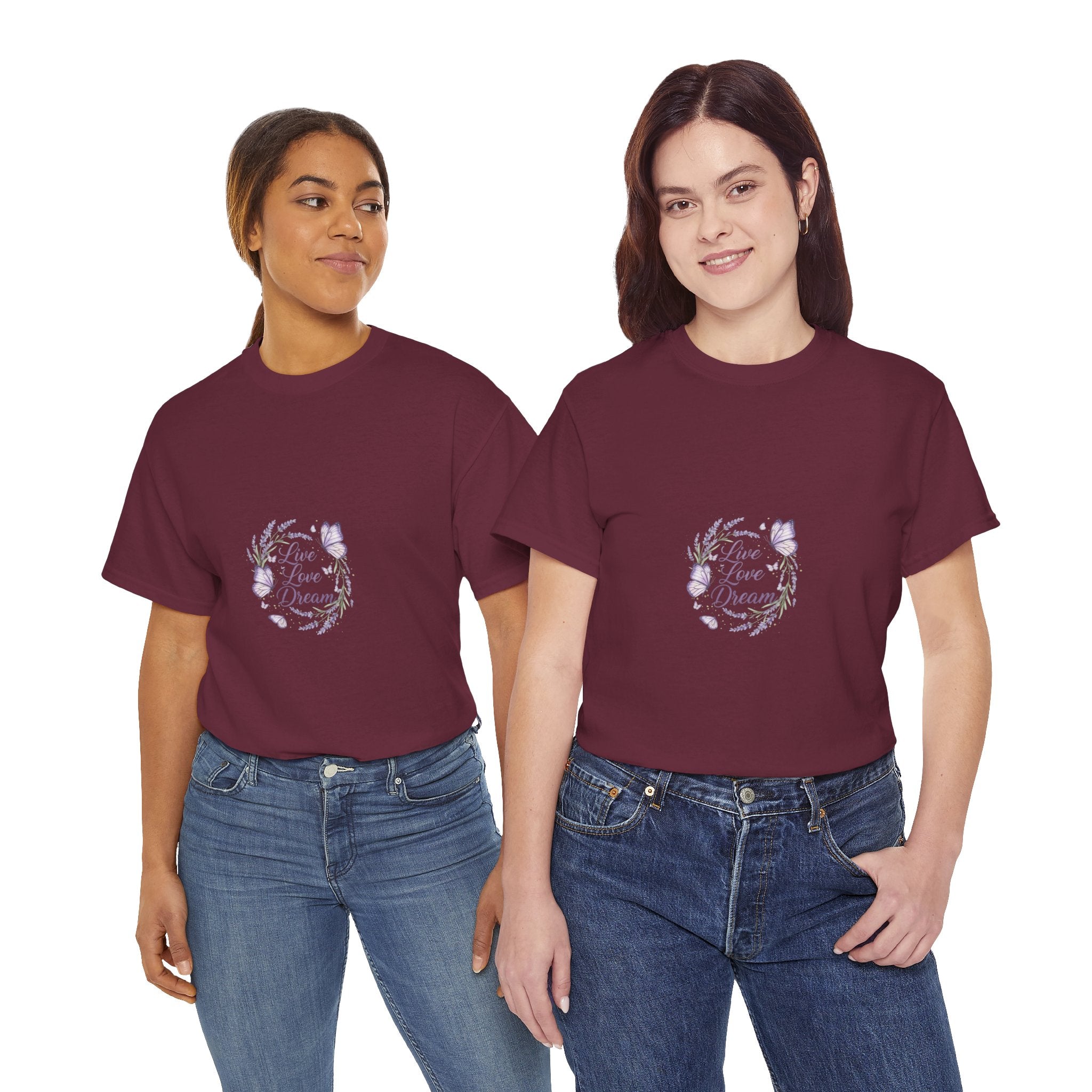 Live Your Dream Tee — Women's Floral Botanical Graphic T-Shirt