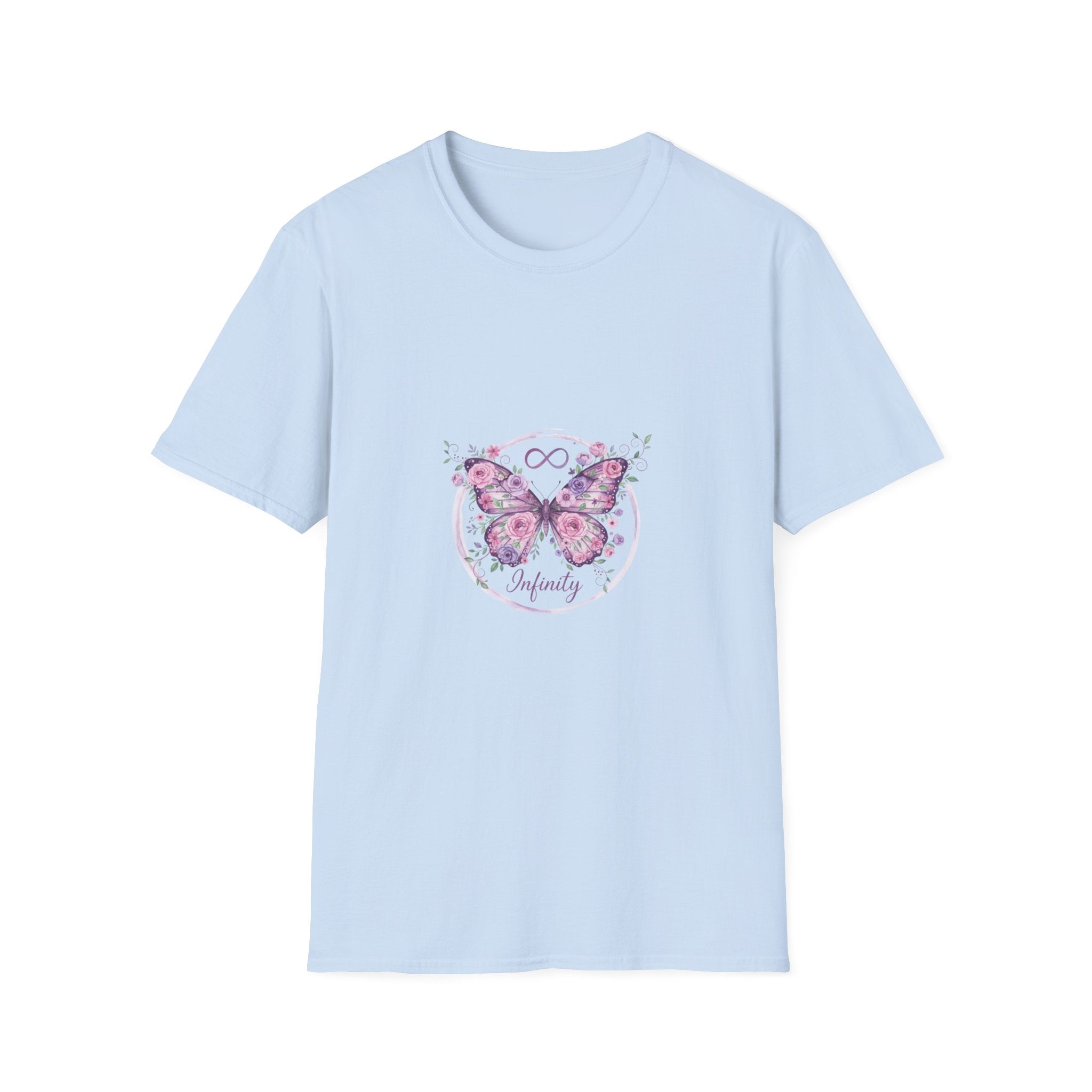 Butterfly Infinity Women's T-Shirt | DTG-Printed Purple Floral & Infinity Design Tee