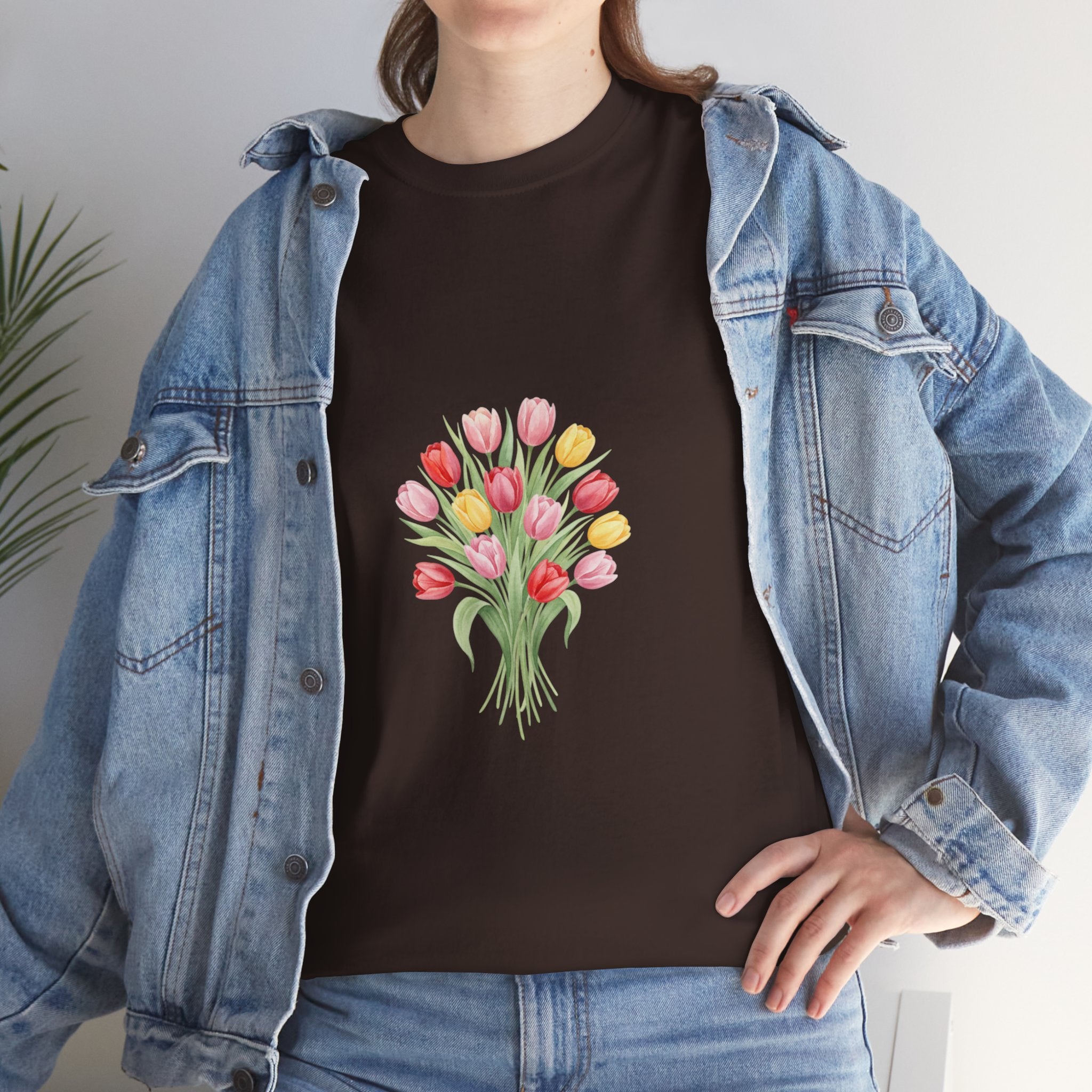 Tulip Bouquet Tee — Women's Watercolor Floral DTG Graphic T-Shirt