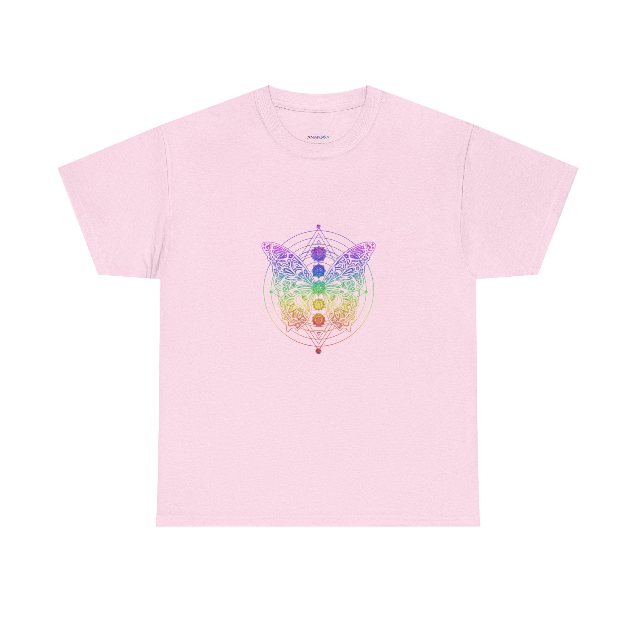 Chakra Butterfly T-Shirt — Women's Rainbow Spiritual Graphic Tee