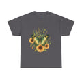 Butterfly & Sunflower Tee — Women's Nature Floral Graphic T-Shirt