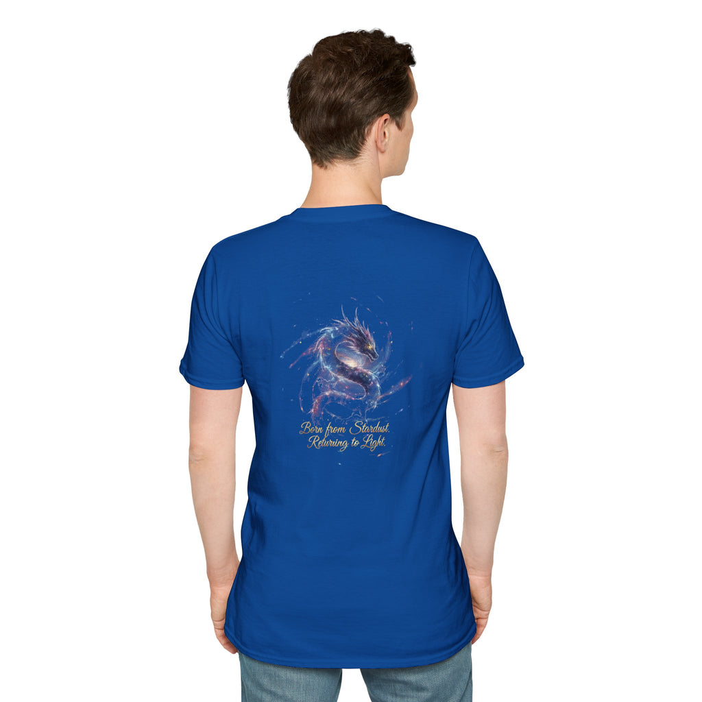 Men's Graphic T-Shirt — Fantasy Dragon Watercolor Art with Script Quote