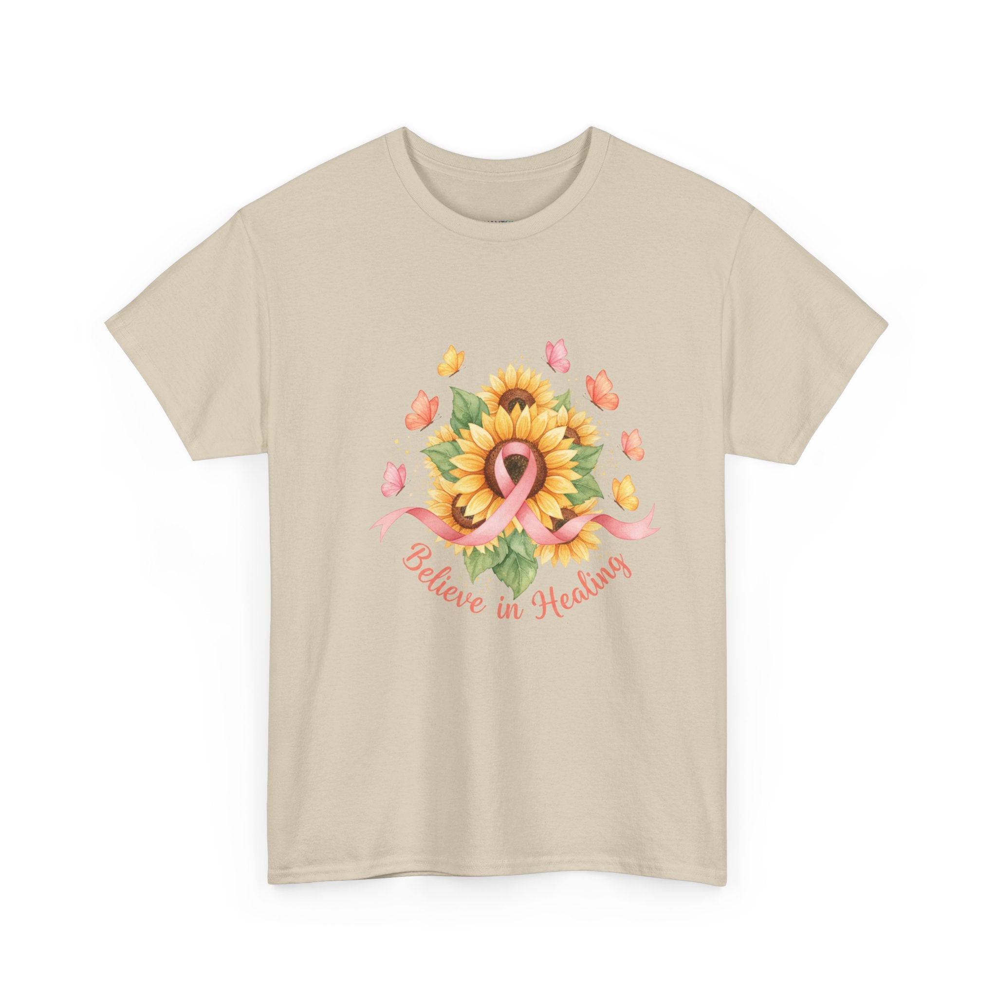 "Believe in Healing" Sunflower Graphic Tee — Women's T-Shirt