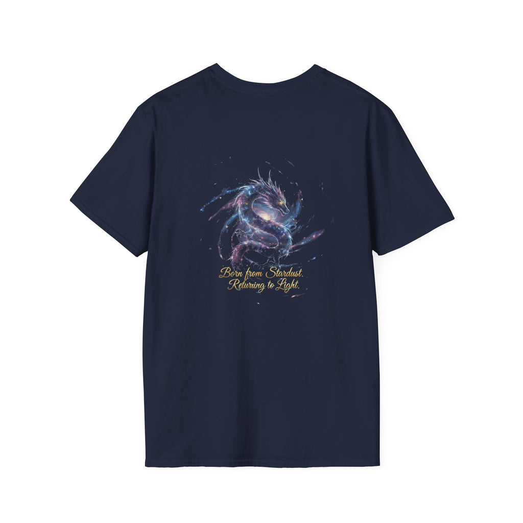 Men's Graphic T-Shirt — Fantasy Dragon Watercolor Art with Script Quote