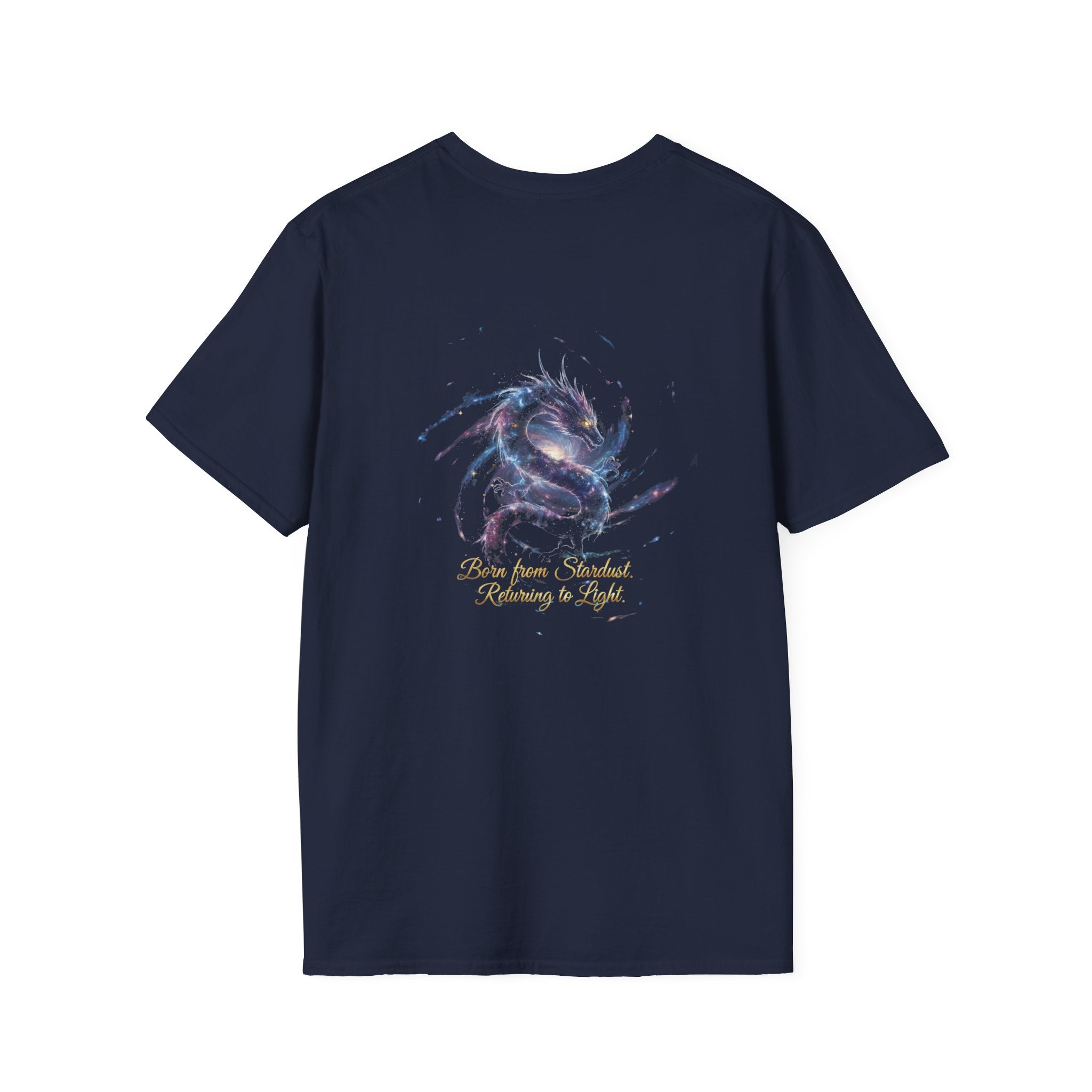 Men's Graphic T-Shirt — Fantasy Dragon Watercolor Art with Script Quote