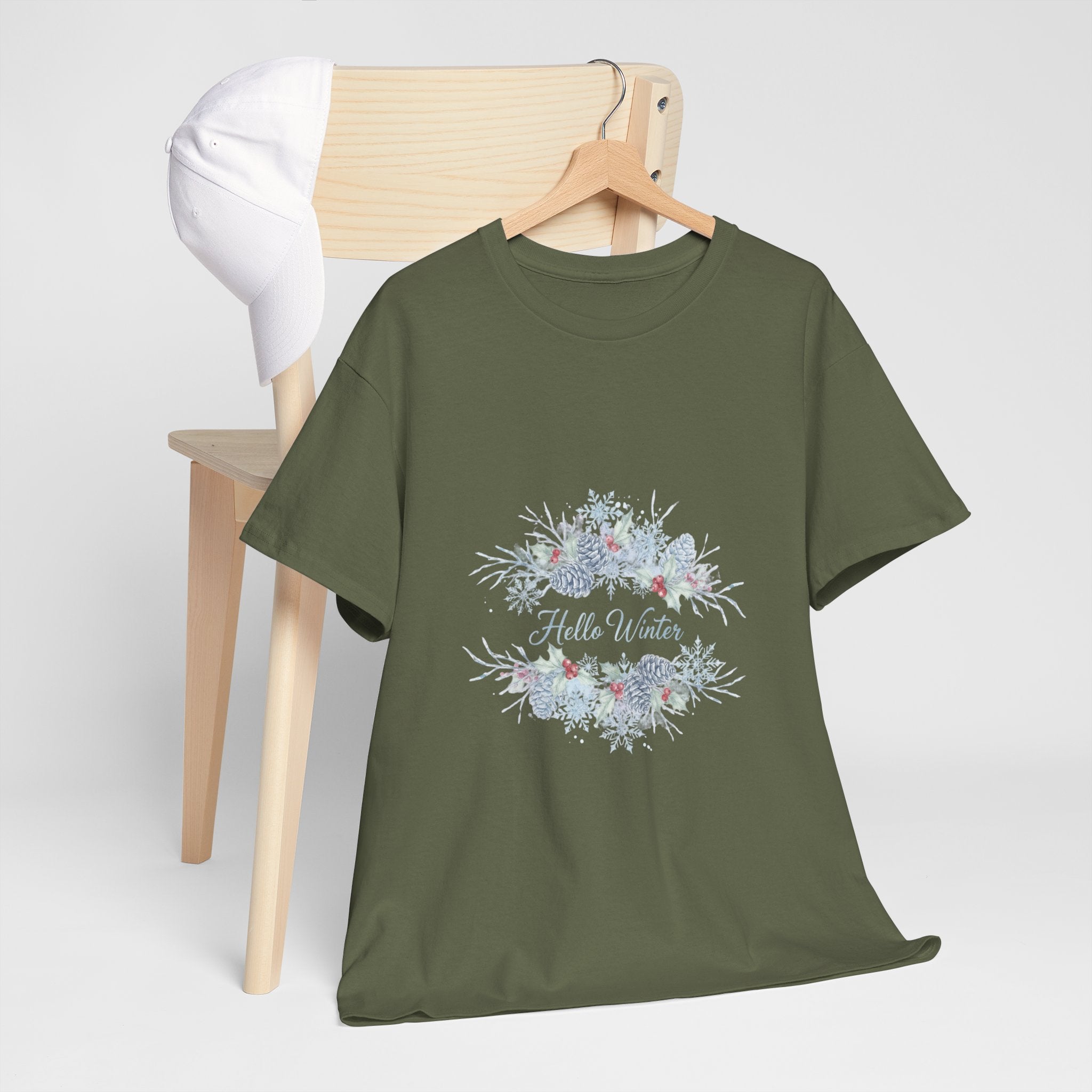 Floral Peace Tee — 'Hope & Light' Watercolour Wreath Cotton Shirt