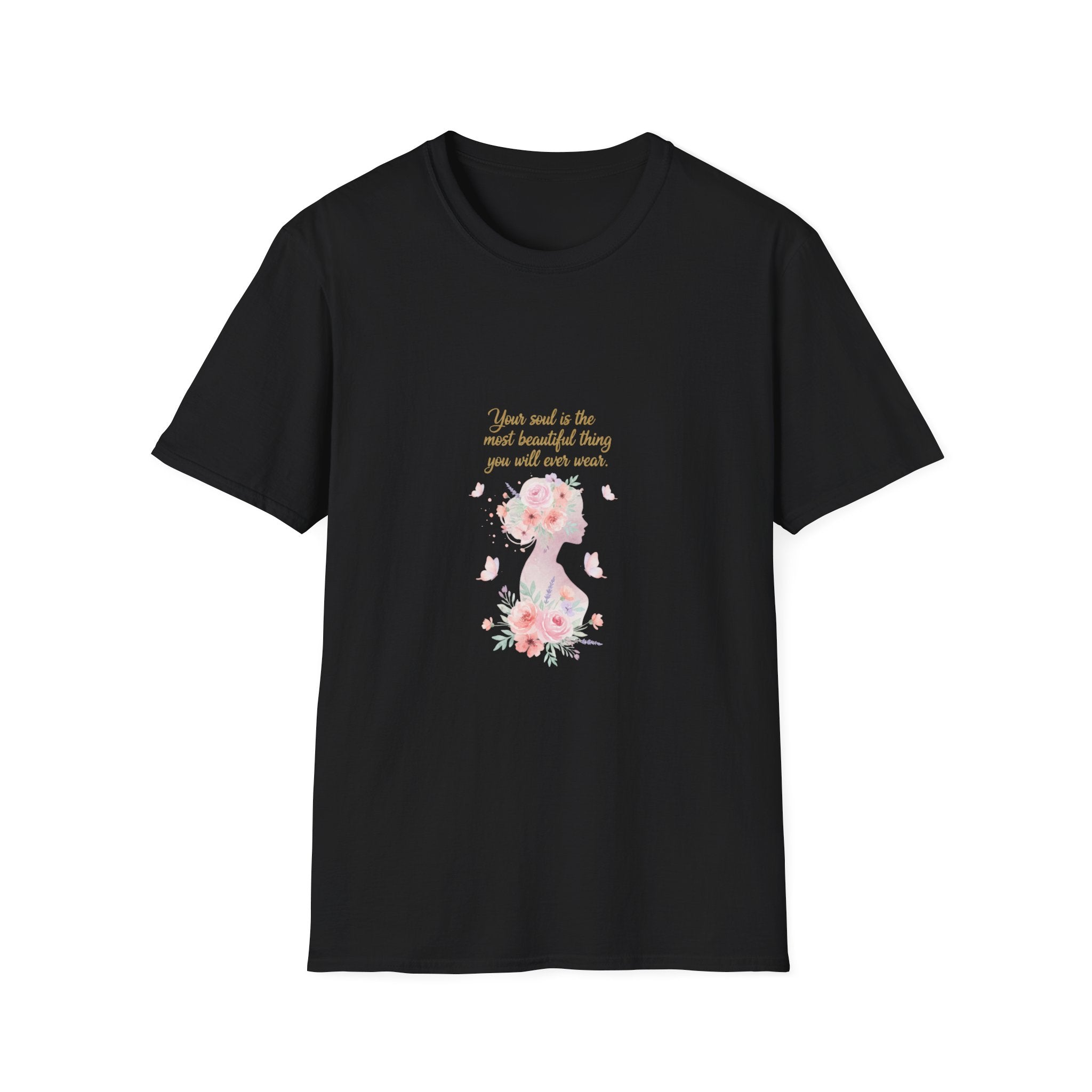 Floral Angel Tee | DTG Printed Women's Inspirational Graphic T-Shirt