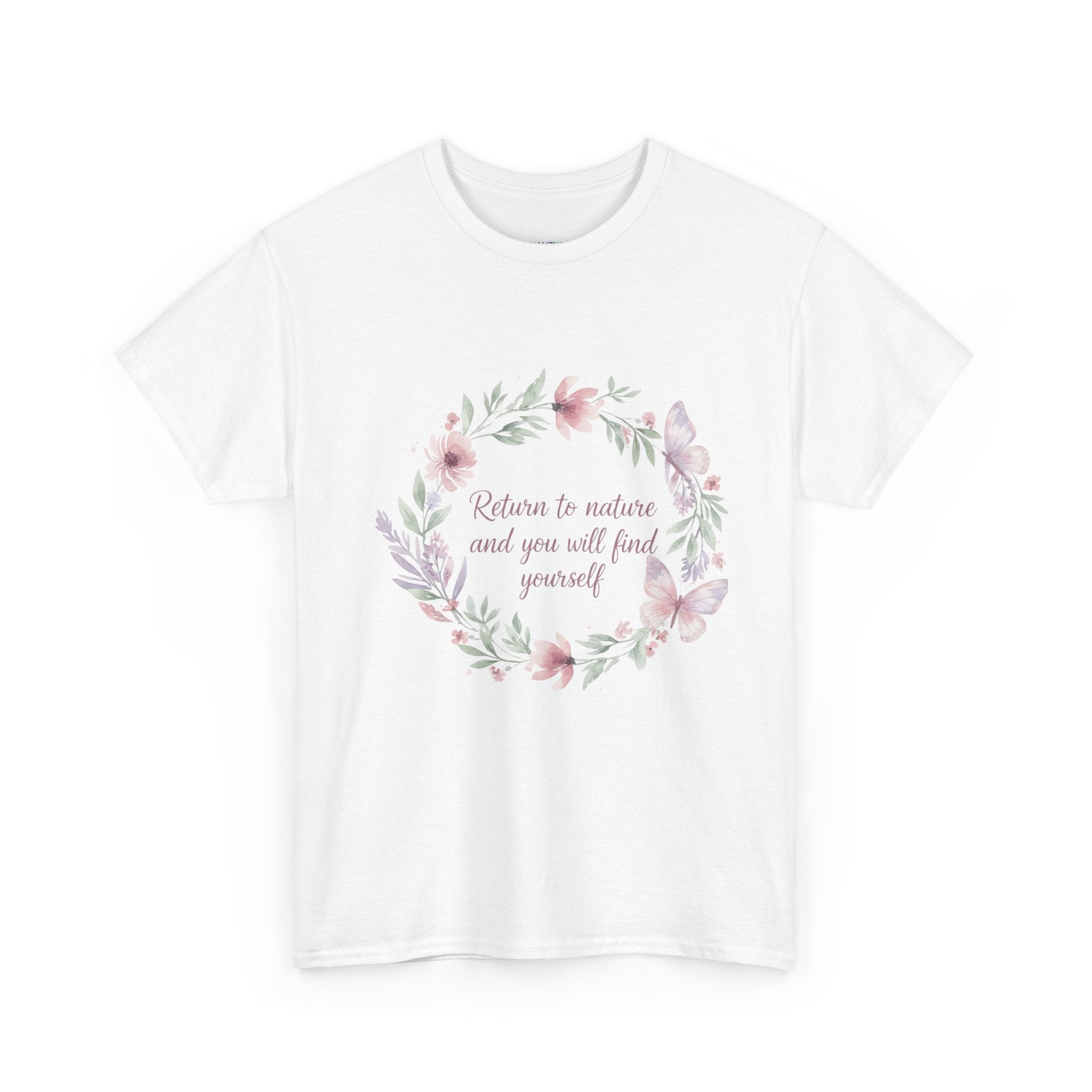 Return to Nature Floral Wreath Women's T-Shirt | DTG-Printed Inspirational Botanical Tee