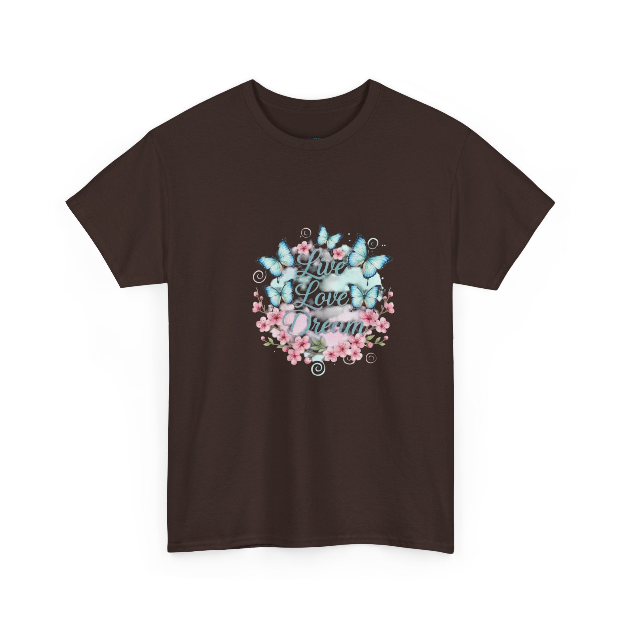 Live Love Dream Tee — Women's Floral Butterfly Graphic T-Shirt