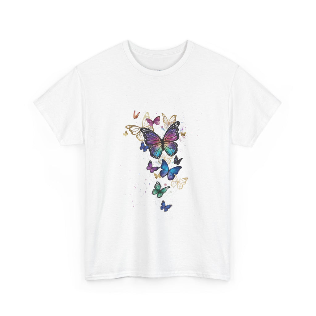 Butterfly Cascade Women's Graphic T-Shirt — DTG Floral Flutter Print