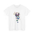 Butterfly Cascade Women's Graphic T-Shirt — DTG Floral Flutter Print