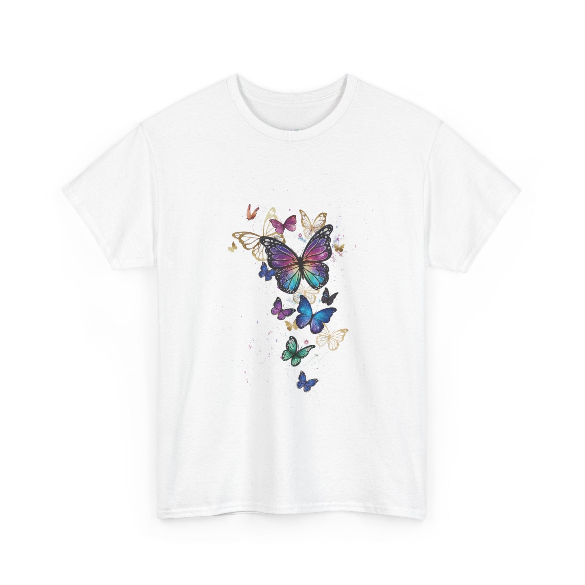 Butterfly Cascade Women's Graphic T-Shirt — DTG Floral Flutter Print