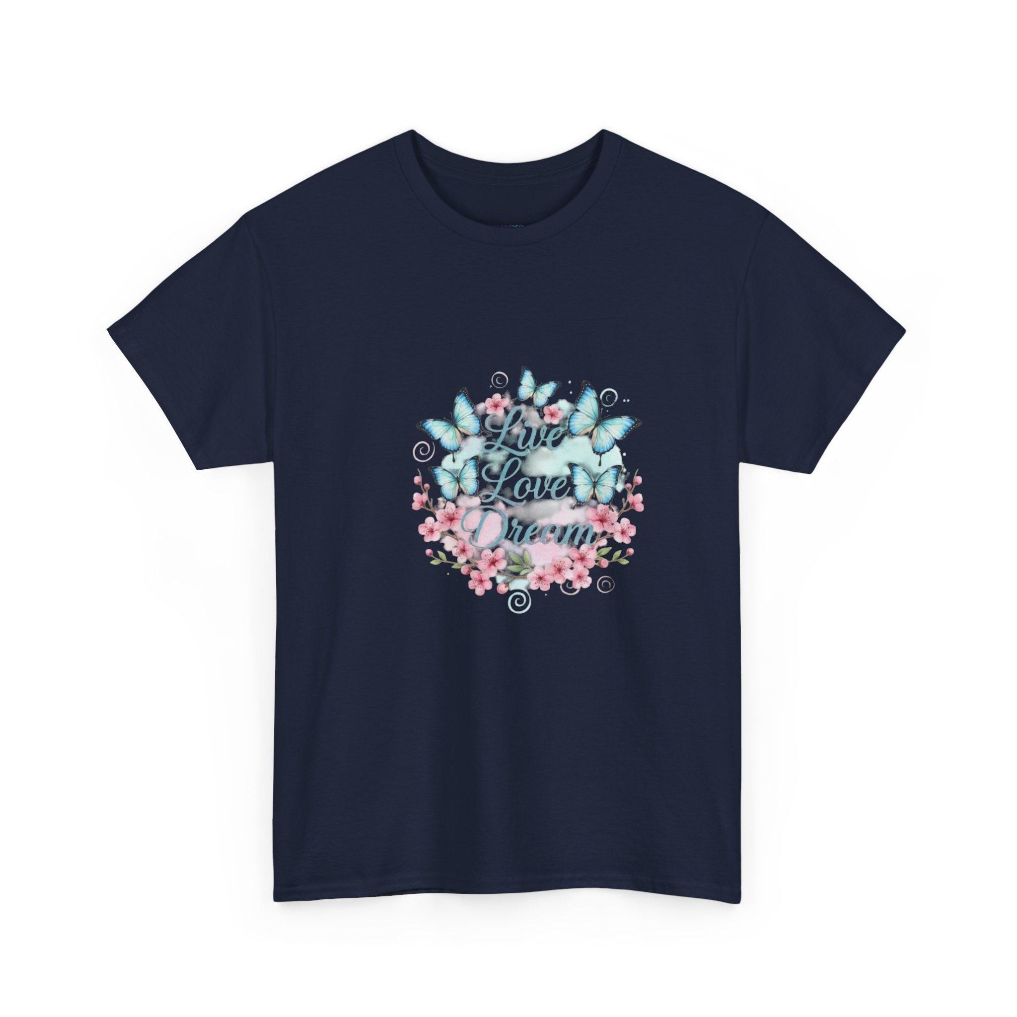Live Love Dream Tee — Women's Floral Butterfly Graphic T-Shirt