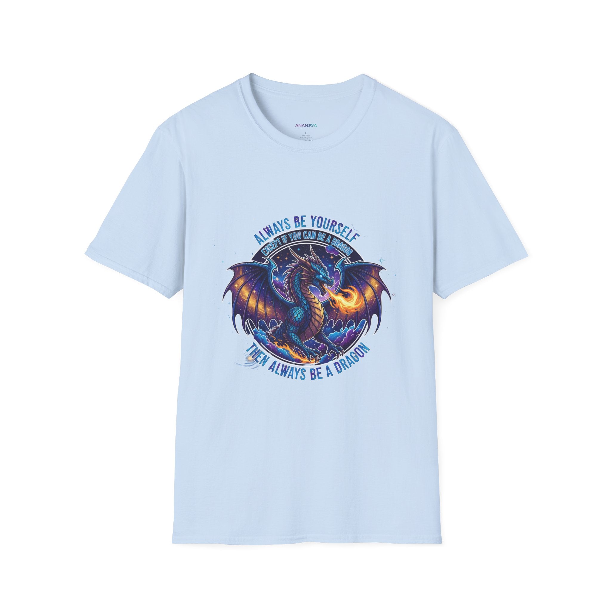 Dragon Graphic Men's T-Shirt | "Always Be Yourself Unless You Can Be a Dragon" | DTG Fantasy Tee