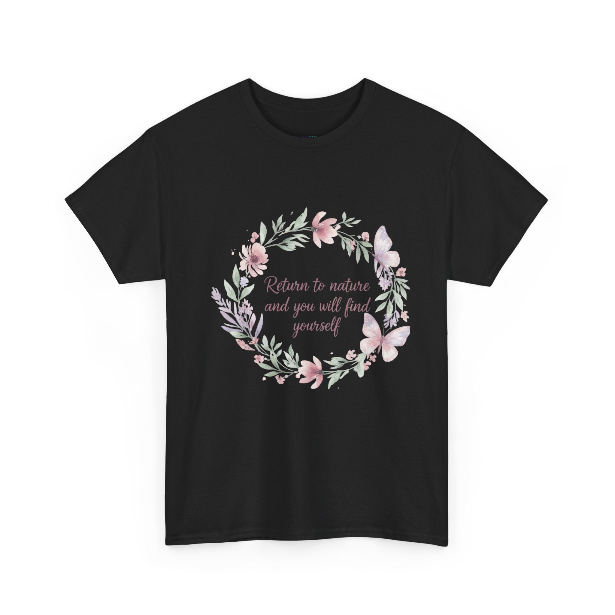 Return to Nature Floral Wreath Women's T-Shirt | DTG-Printed Inspirational Botanical Tee