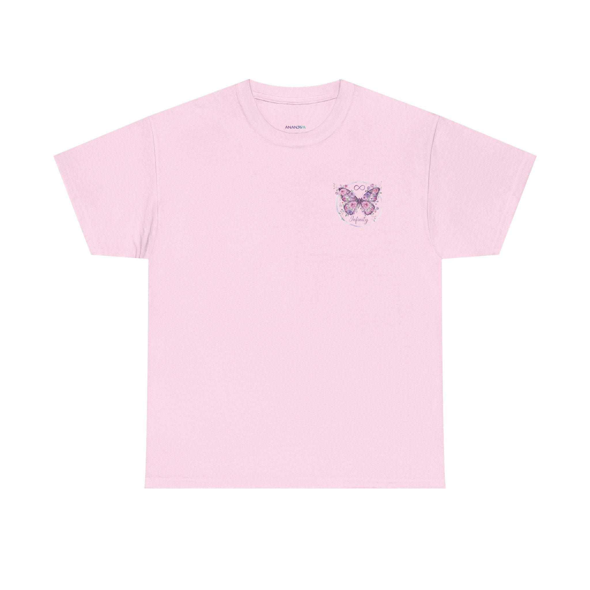 Butterfly Heart Tee — Women's Floral Chest Graphic T-Shirt