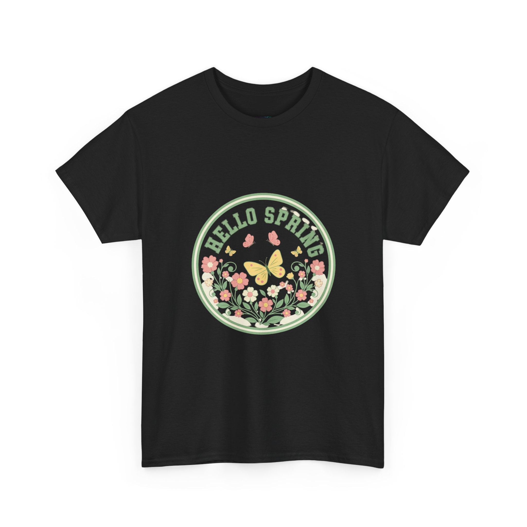 Hello Spring Unisex Heavy Cotton Tee - Floral Design for Spring Celebrations