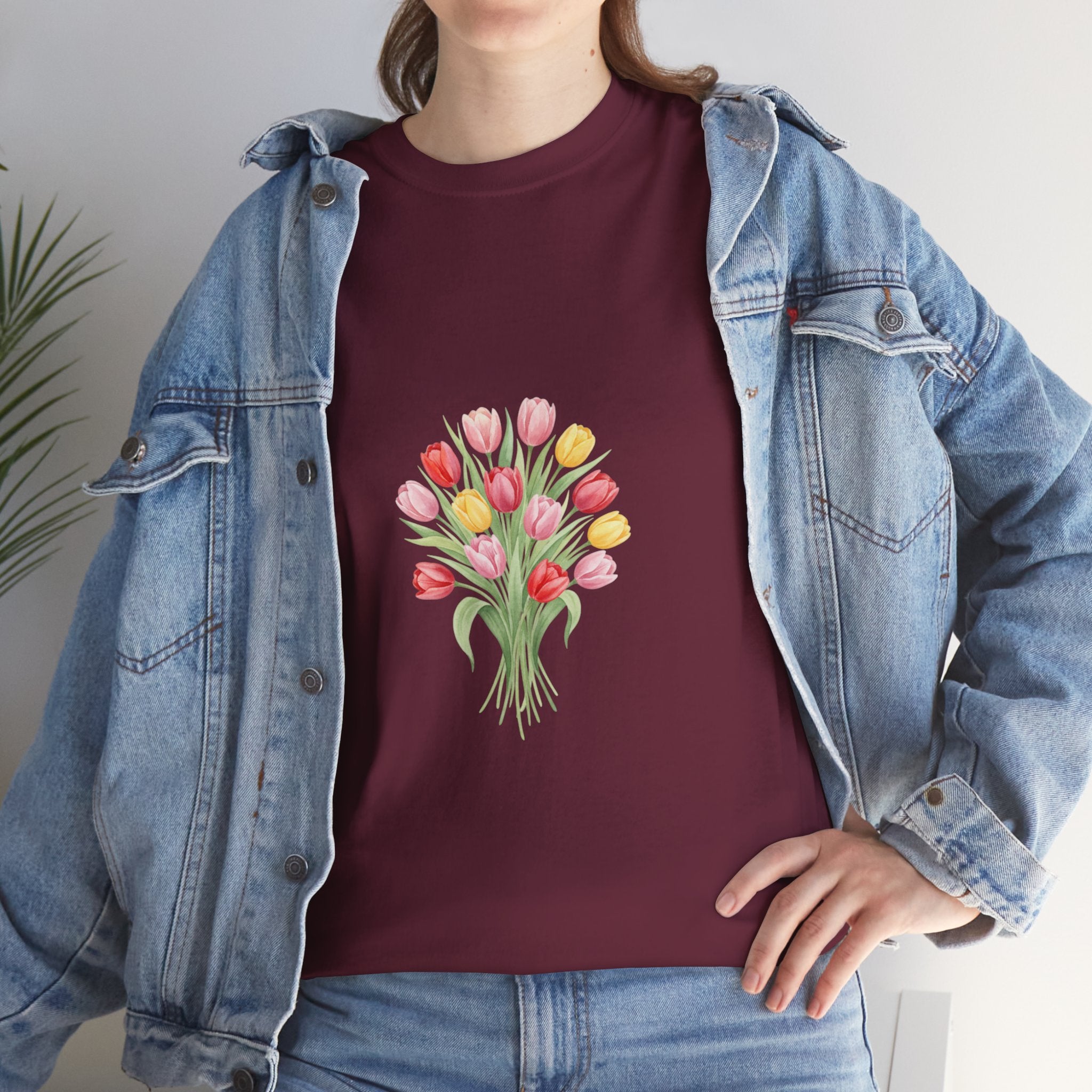 Tulip Bouquet Tee — Women's Watercolor Floral DTG Graphic T-Shirt