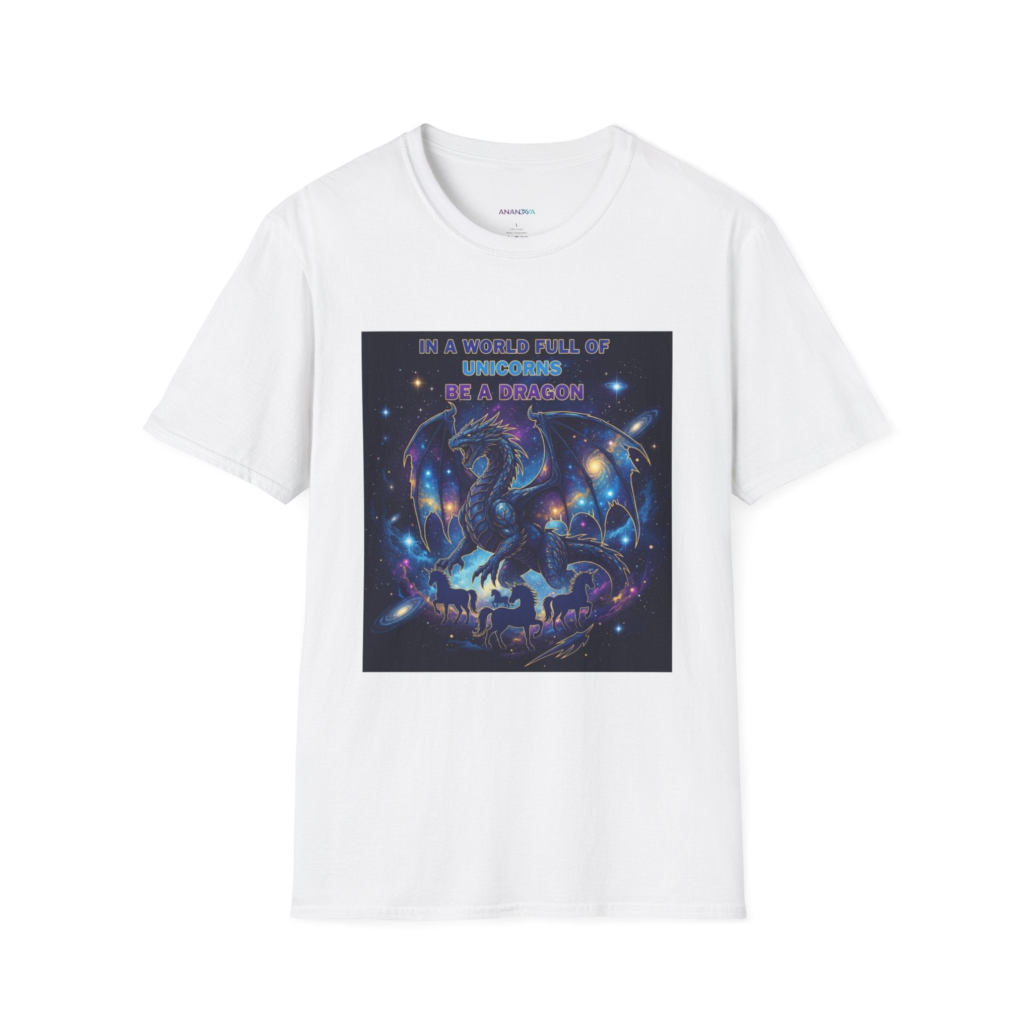 Galaxy Dragon Men's T-Shirt | "In a World Full of Unicorns, Be a Dragon" | DTG Fantasy Tee