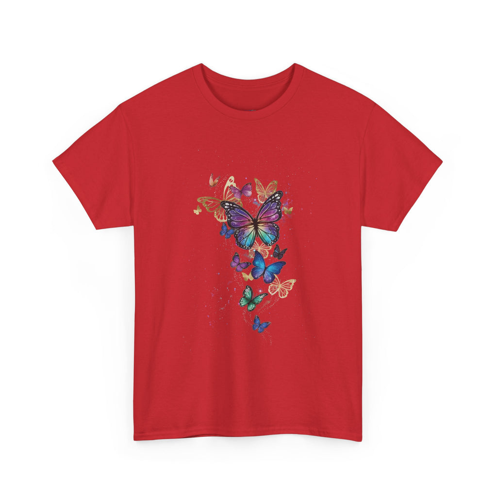 Butterfly Cascade Women's Graphic T-Shirt — DTG Floral Flutter Print