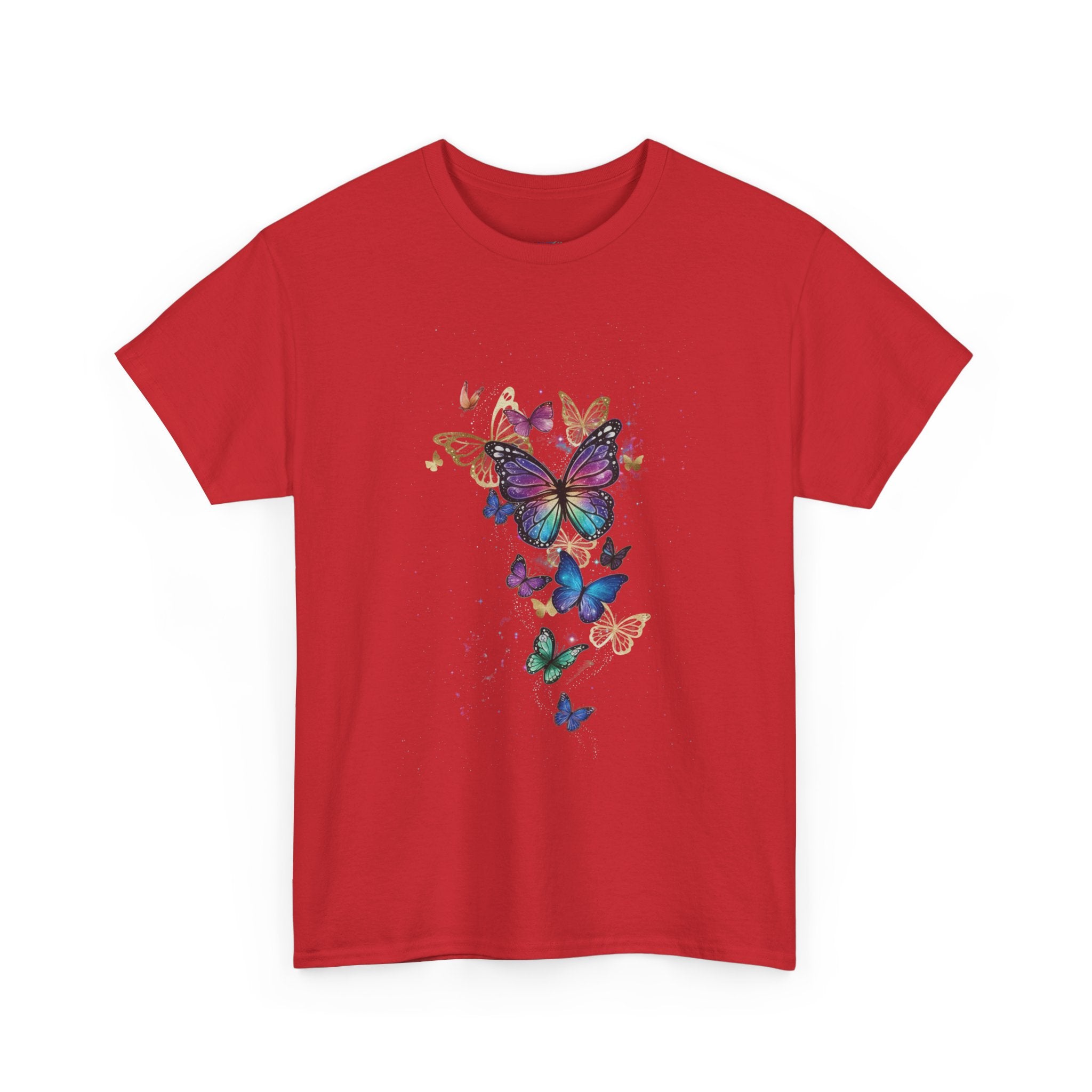 Butterfly Cascade Women's Graphic T-Shirt — DTG Floral Flutter Print