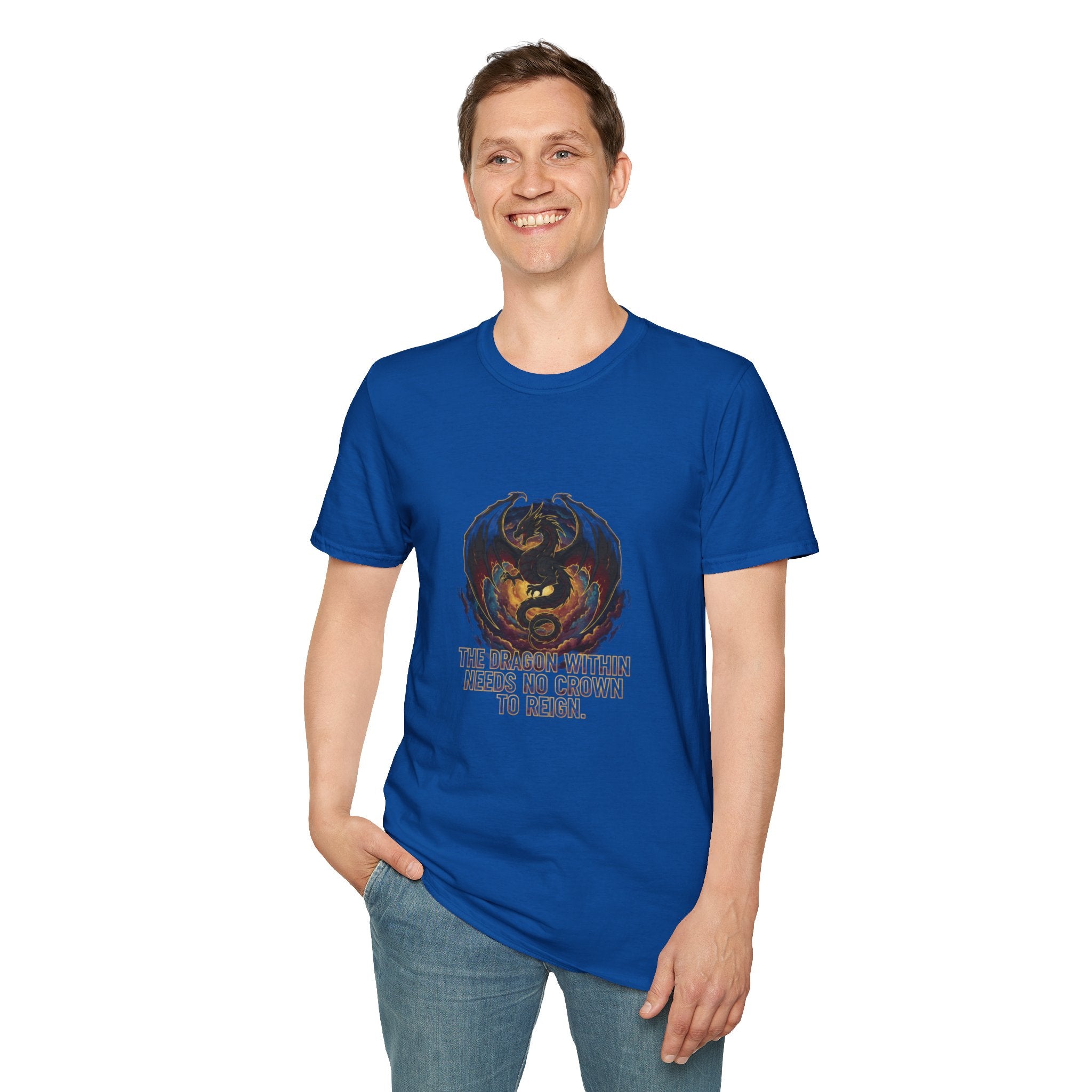 Men's Dragon Embrace Graphic T-Shirt | "You Are Stronger Than You Know" | DTG Inspirational Tee